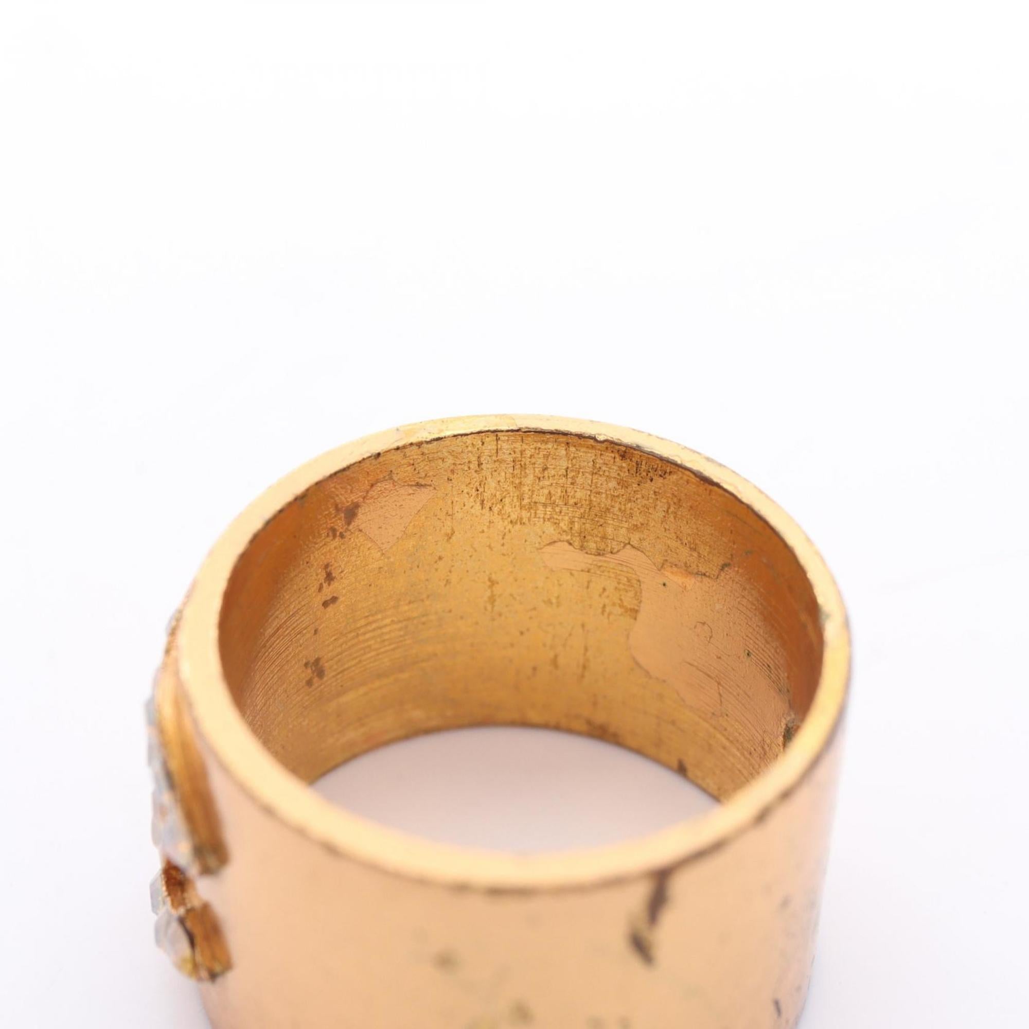 Chanel Gold Gold Plating Band Ring (Pre-Owned)