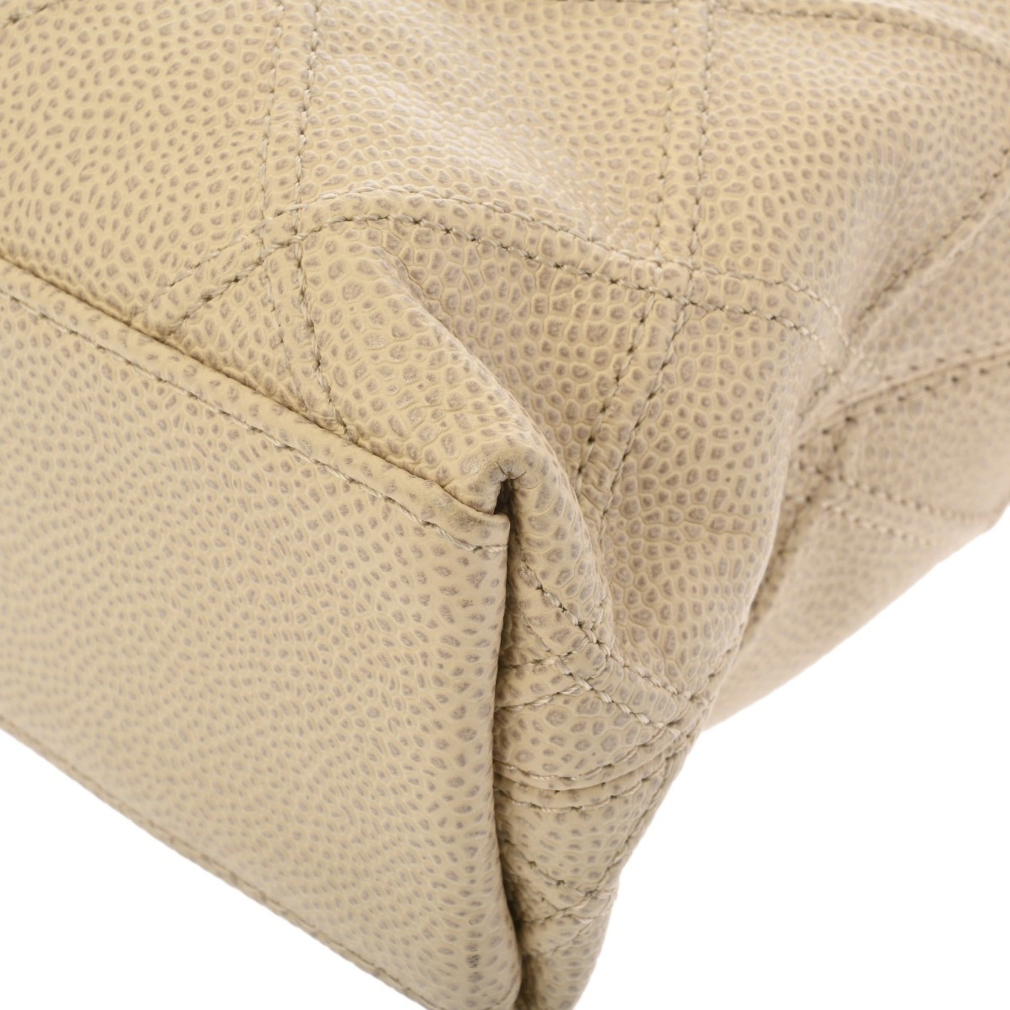 Chanel Beige Grained Calfskin Shoulder Bag (Pre-Owned)