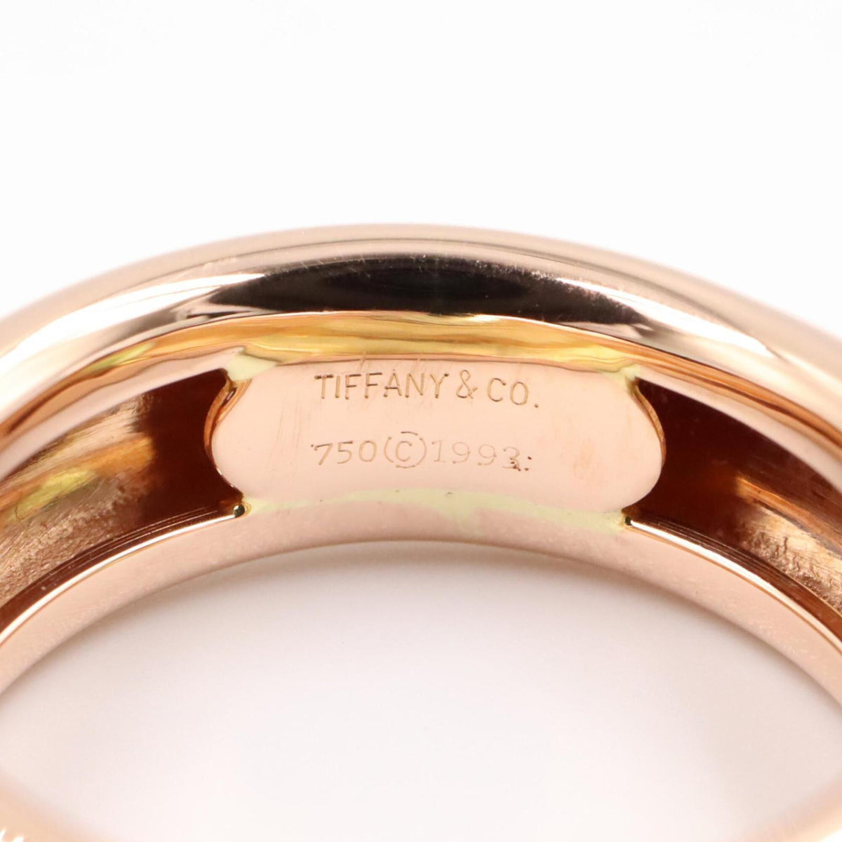 Tiffany Gold Green Pink Gold (18K) Band Ring (Pre-Owned)