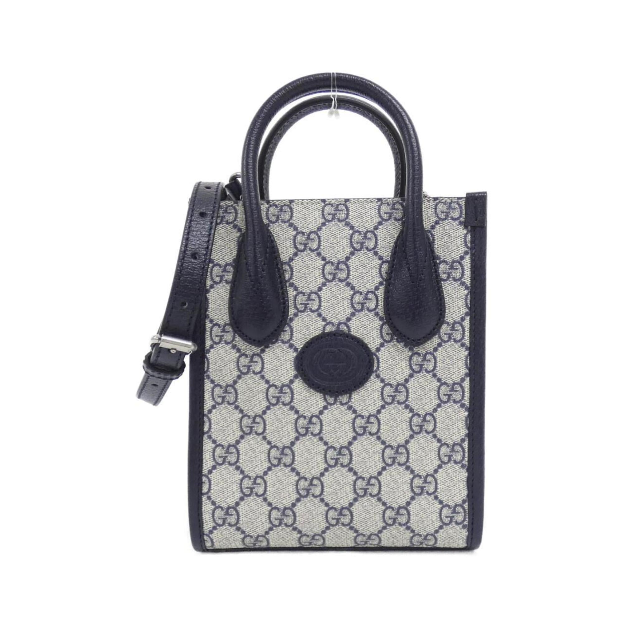 Gucci Beige Blue Gg Supreme Handbag Shoulder Bag (Pre-Owned)