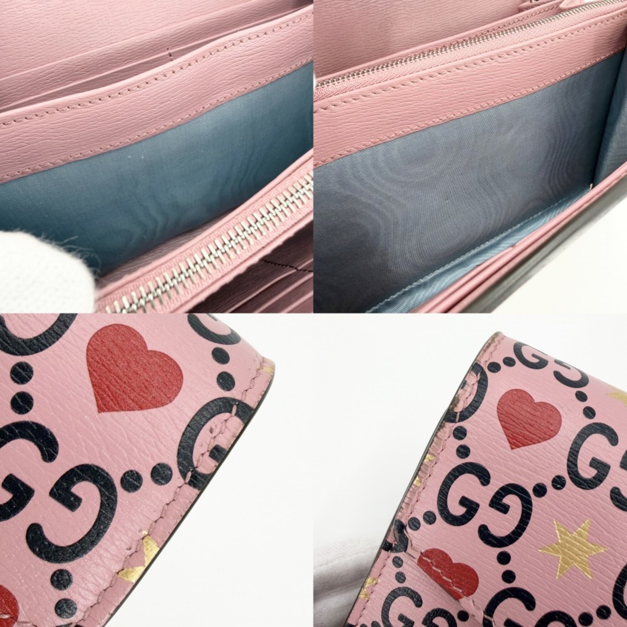 Gucci Pink Red Color Leather Shoulder Bag (Pre-Owned)