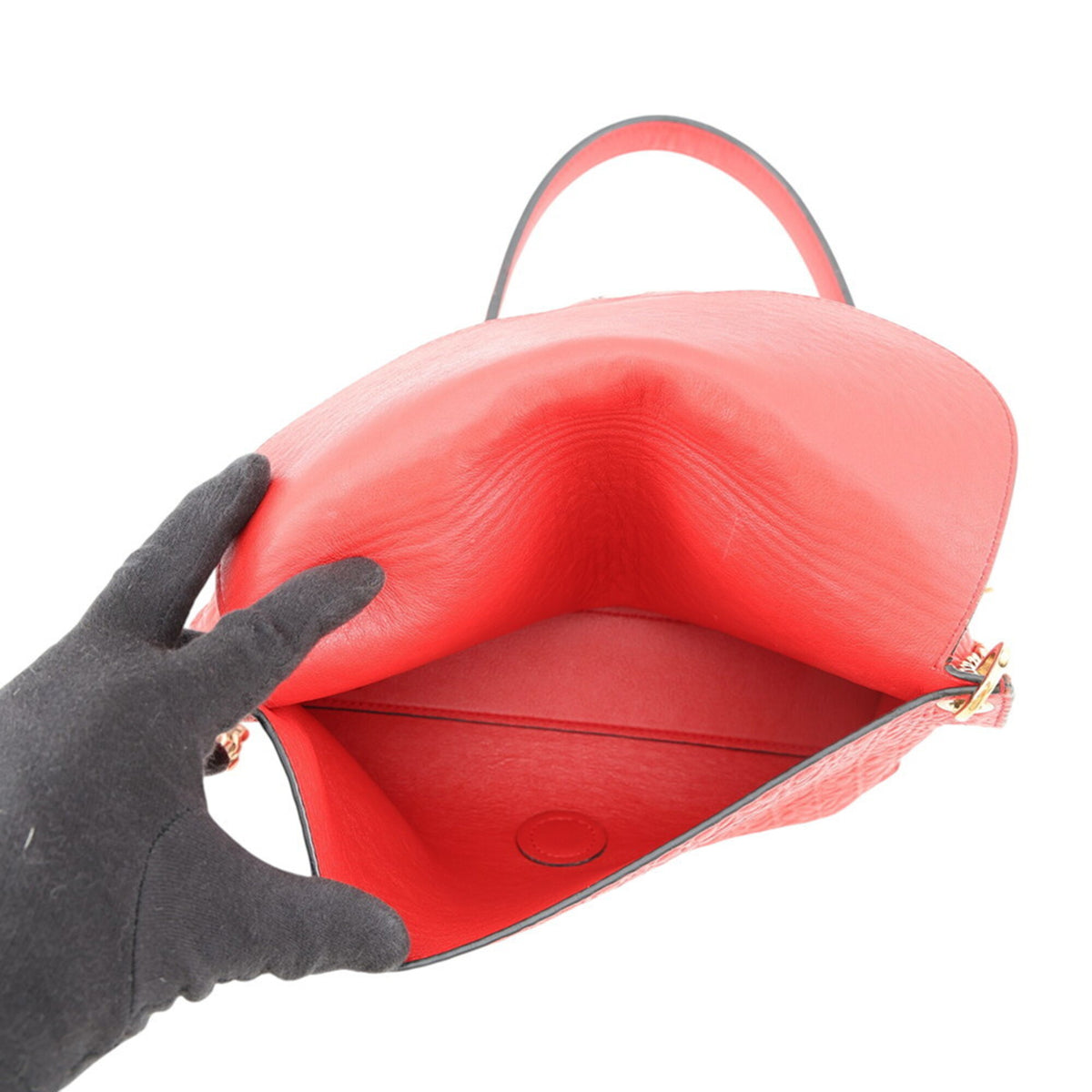 Loewe Red Color Leather Shoulder Bag (Pre-Owned)