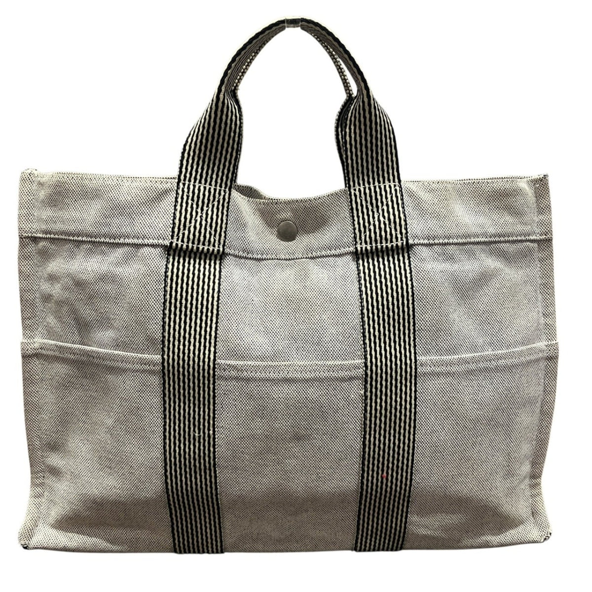 Hermes Gray Canvas Handbag (Pre-Owned)