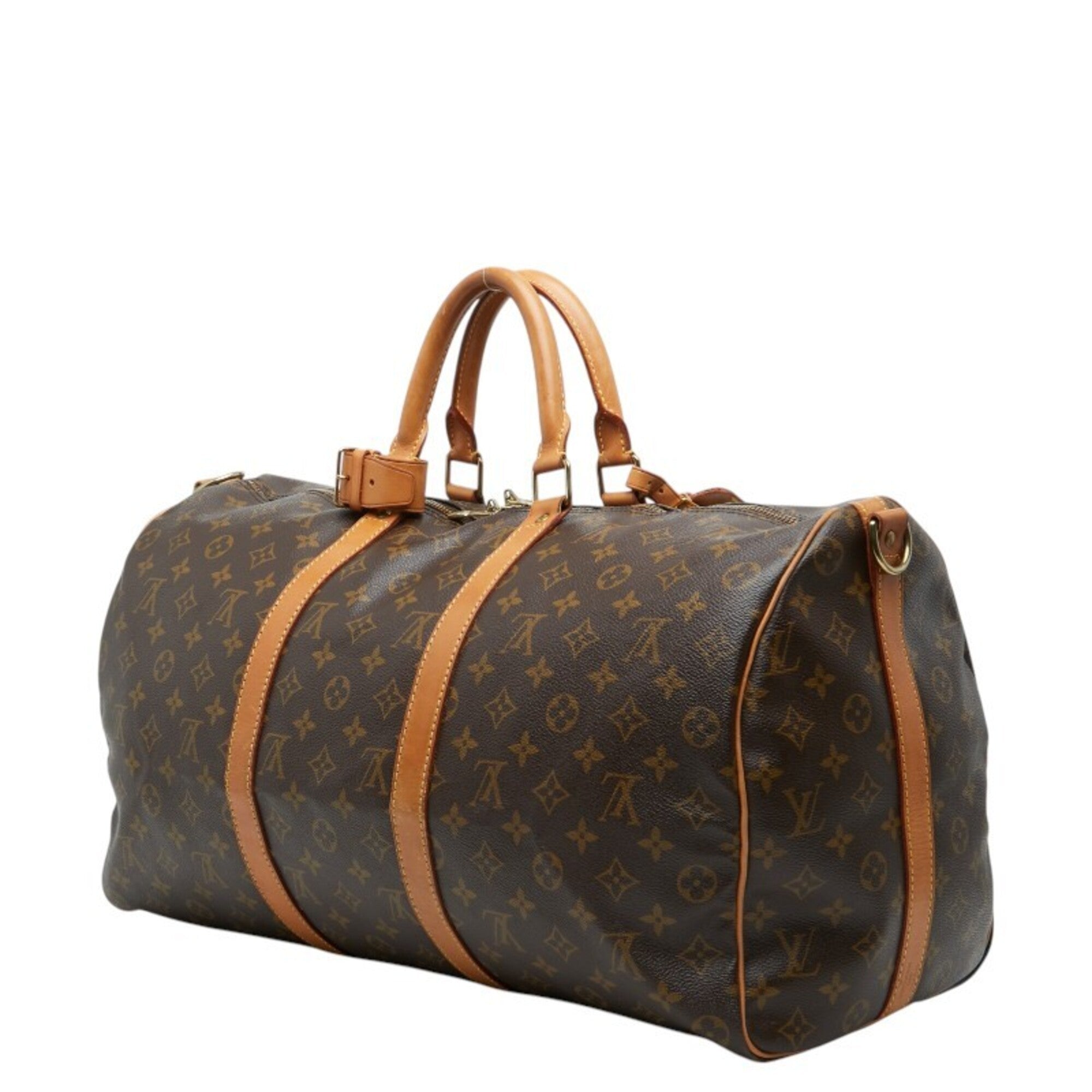 Louis Vuitton Brown Pvc Leather Boston Bag Shoulder Bag (Pre-Owned)