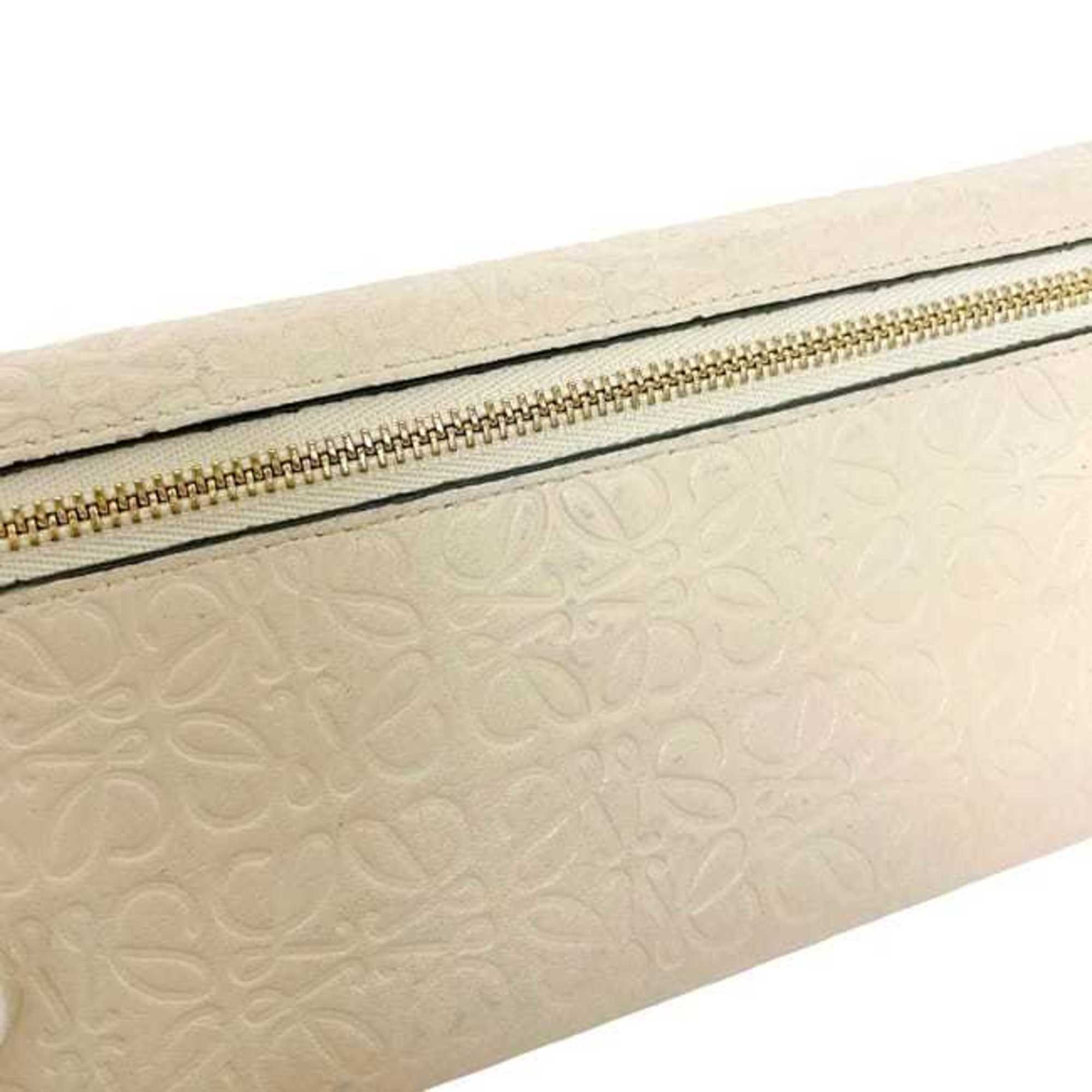 Loewe Beige Leather Long Wallet (Bi-Fold) (Pre-Owned)