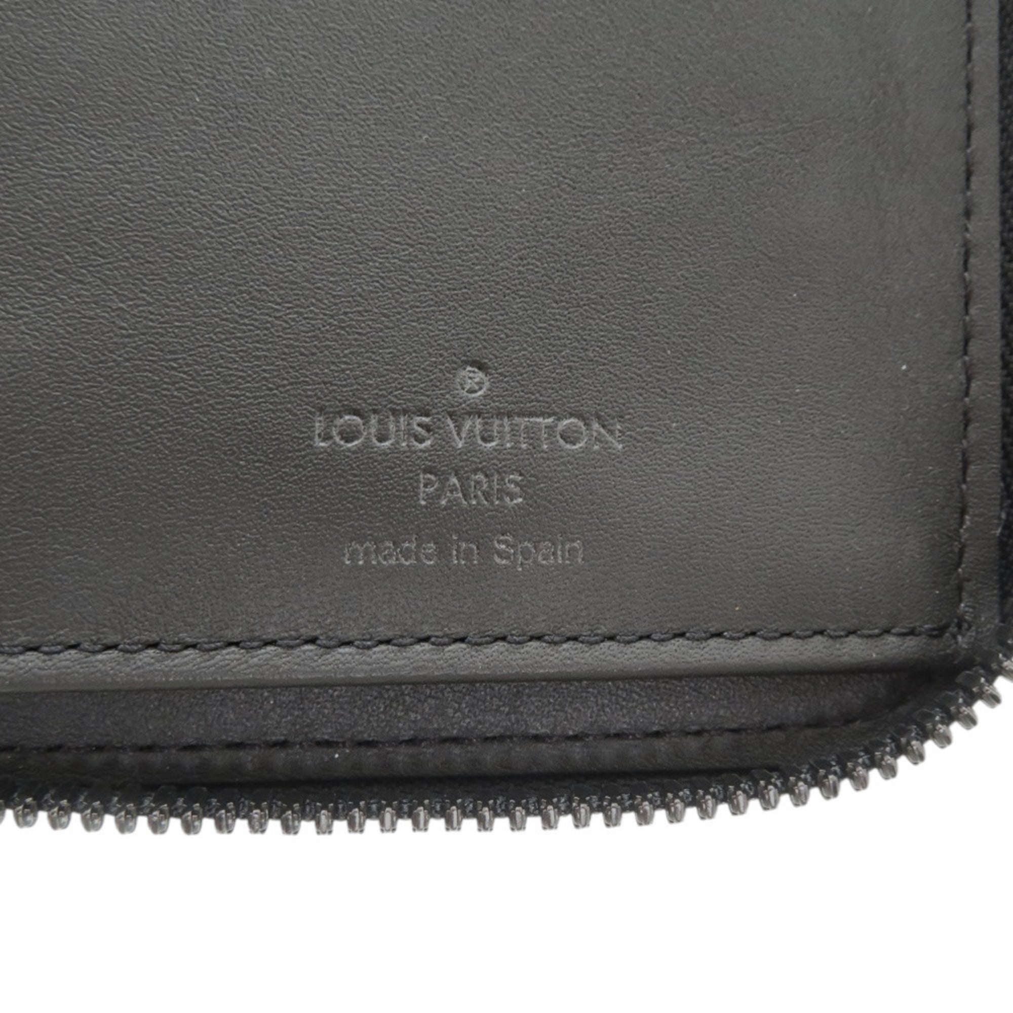 Louis Vuitton Black Leather Long Wallet (Bi-Fold) (Pre-Owned)