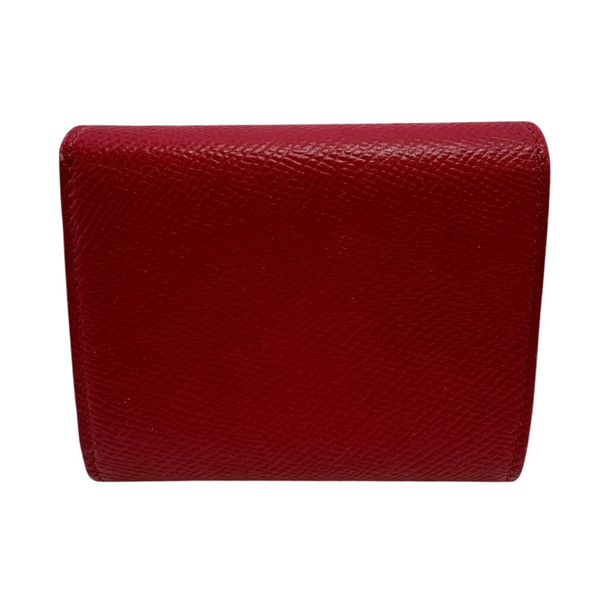 Celine Red Color Leather Wallet (Tri-Fold) (Pre-Owned)