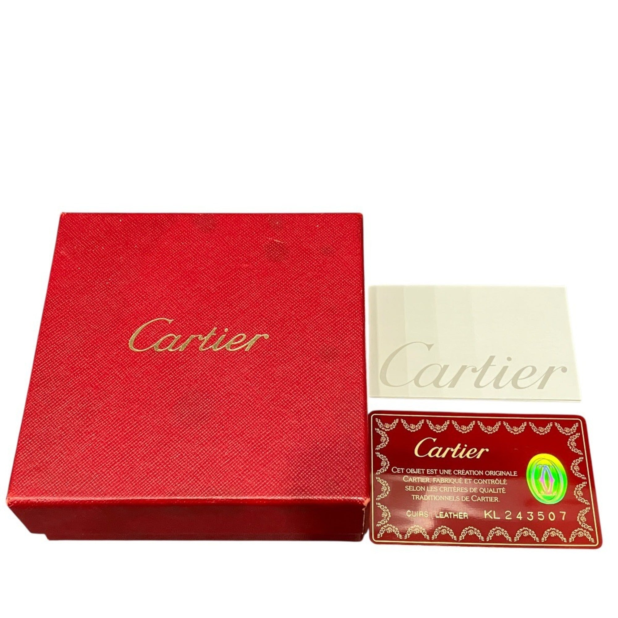 Cartier Must Red Color Leather Wallet (Bi-Fold) (Pre-Owned)