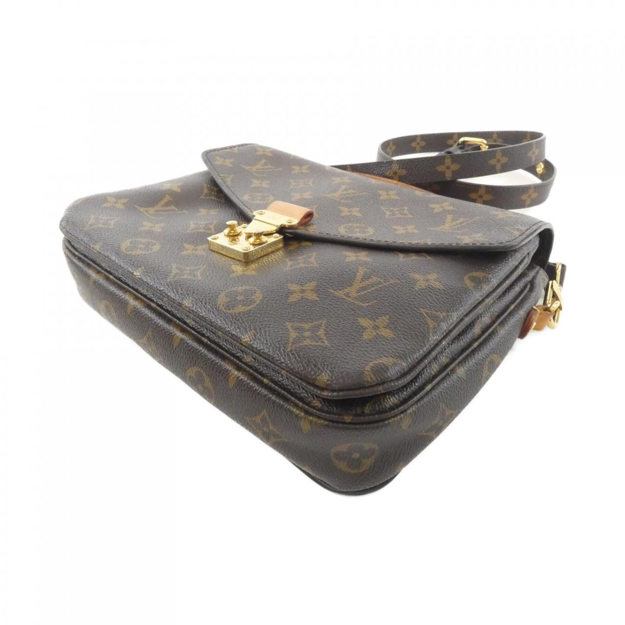 Louis Vuitton Marron Monogram Coated Canvas Handbag Pochette (Pre-Owned)