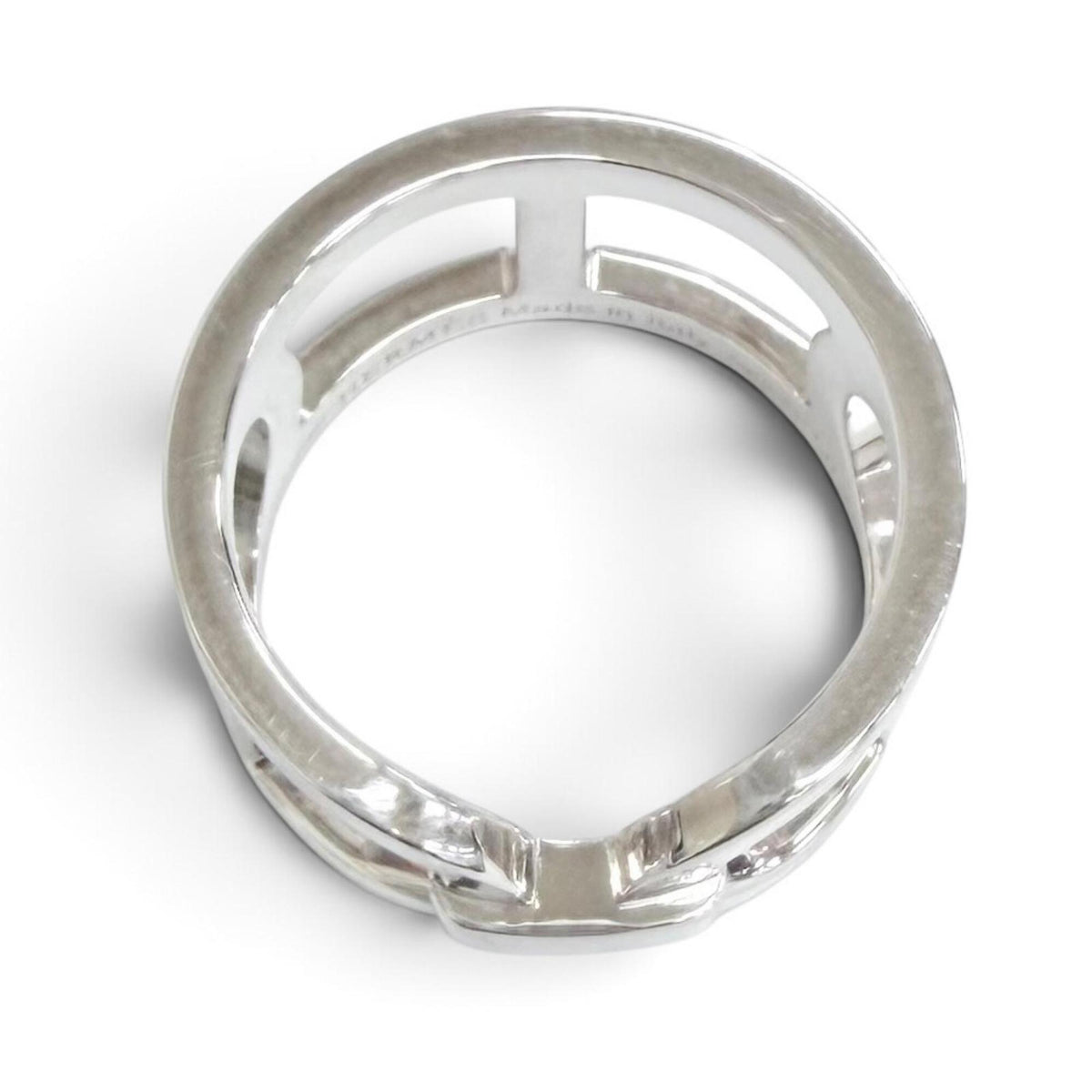 Hermes Silver Silver 925 Band Ring (Pre-Owned)