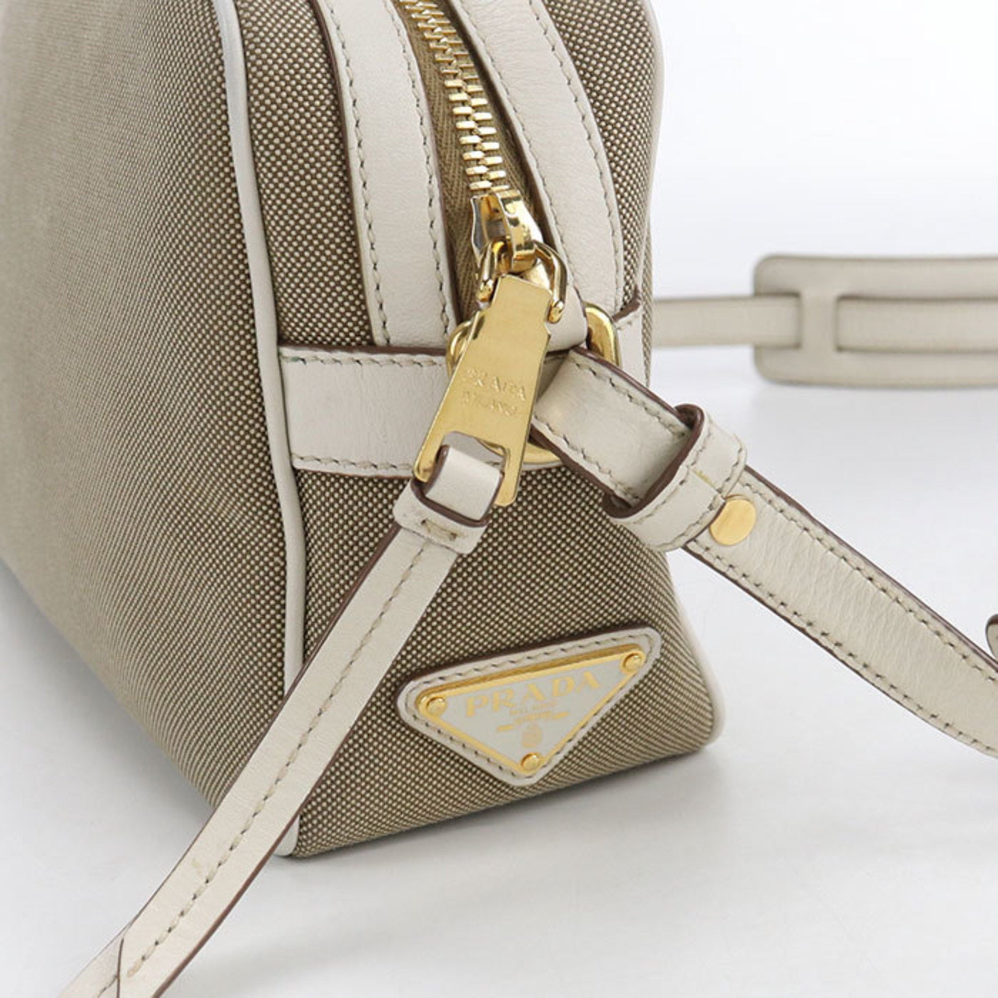 Prada Beige Jacquard Shoulder Bag (Pre-Owned)