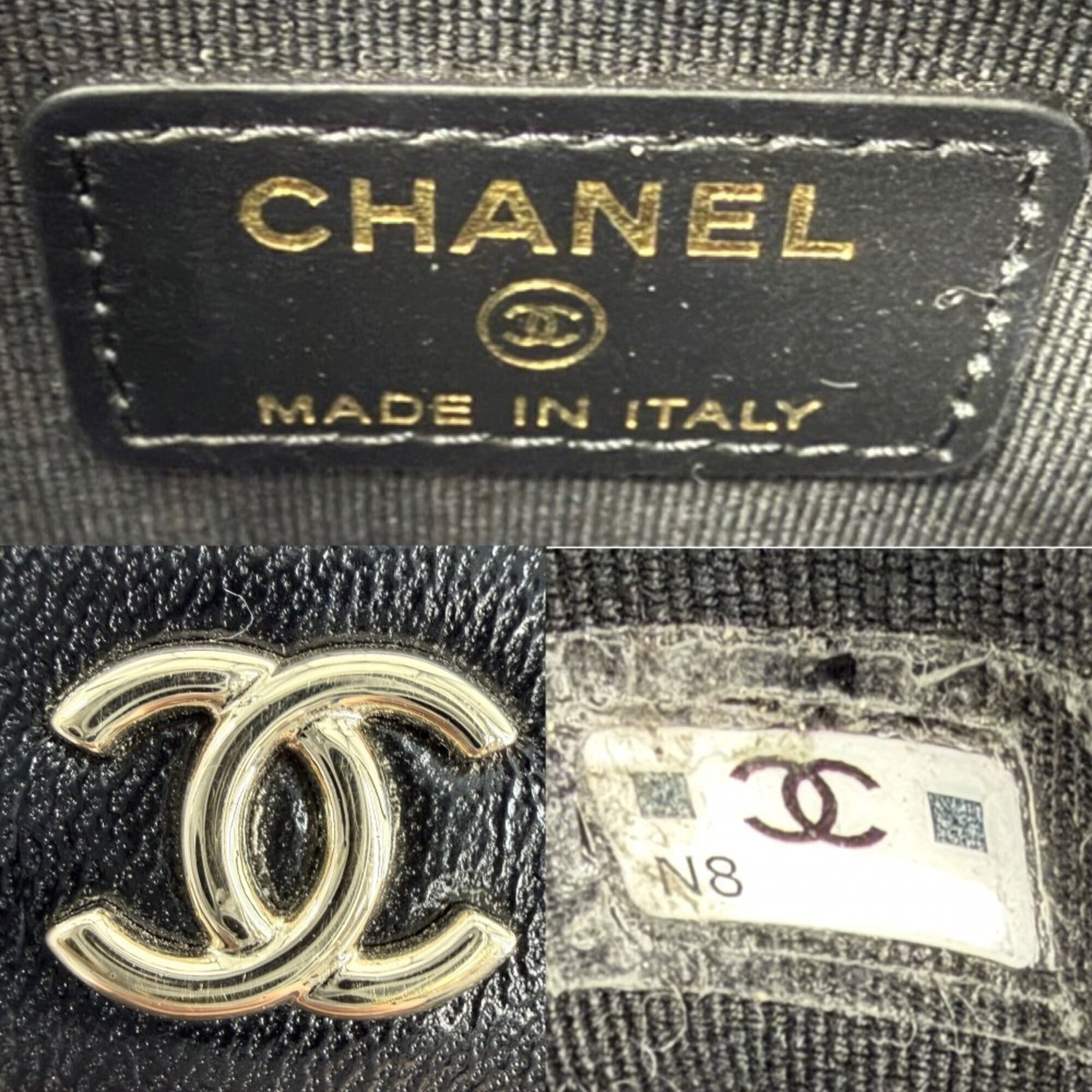 Chanel Matelasse Black Leather Handbag Shoulder Bag (Pre-Owned)