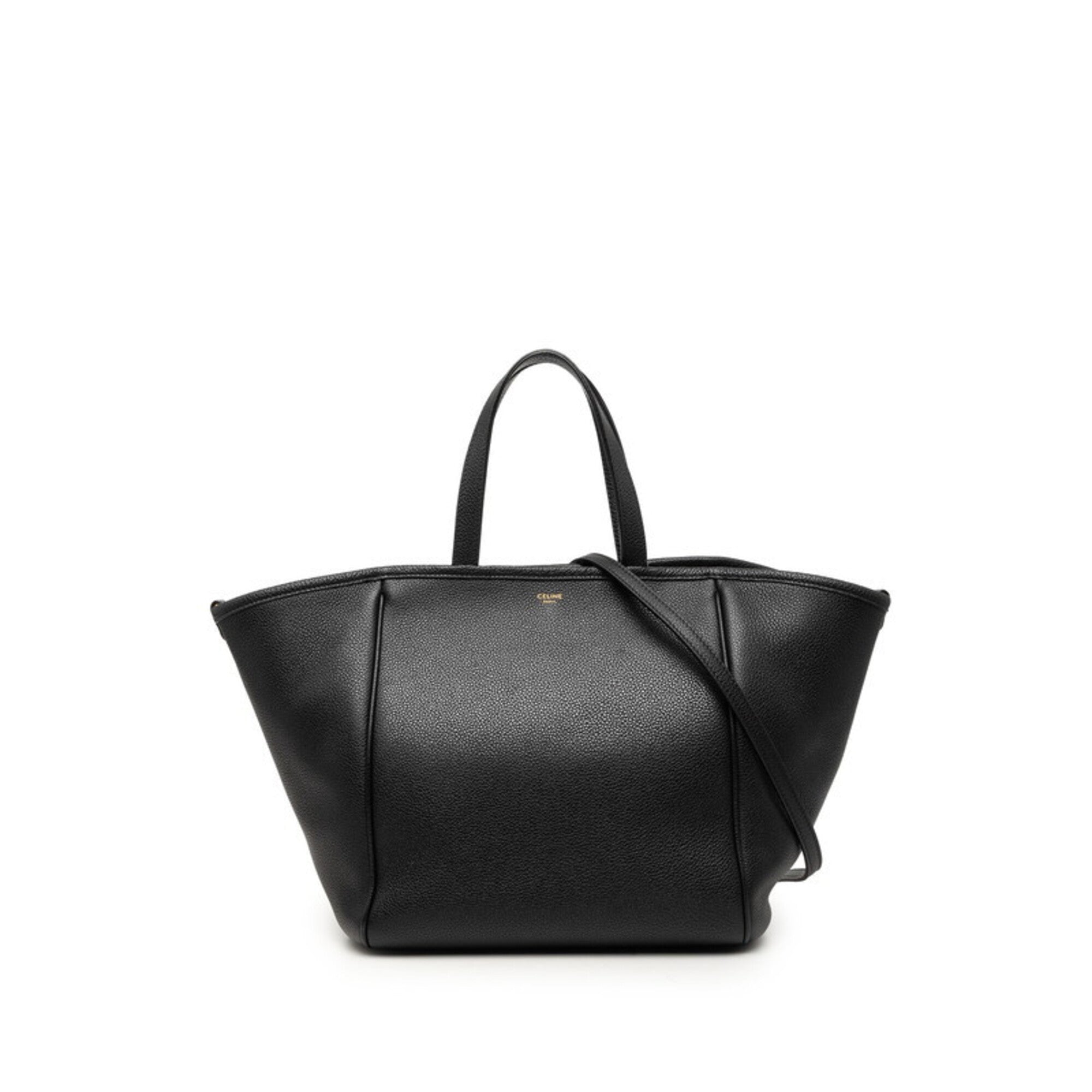 Celine Black Leather Handbag Shoulder Bag (Pre-Owned)