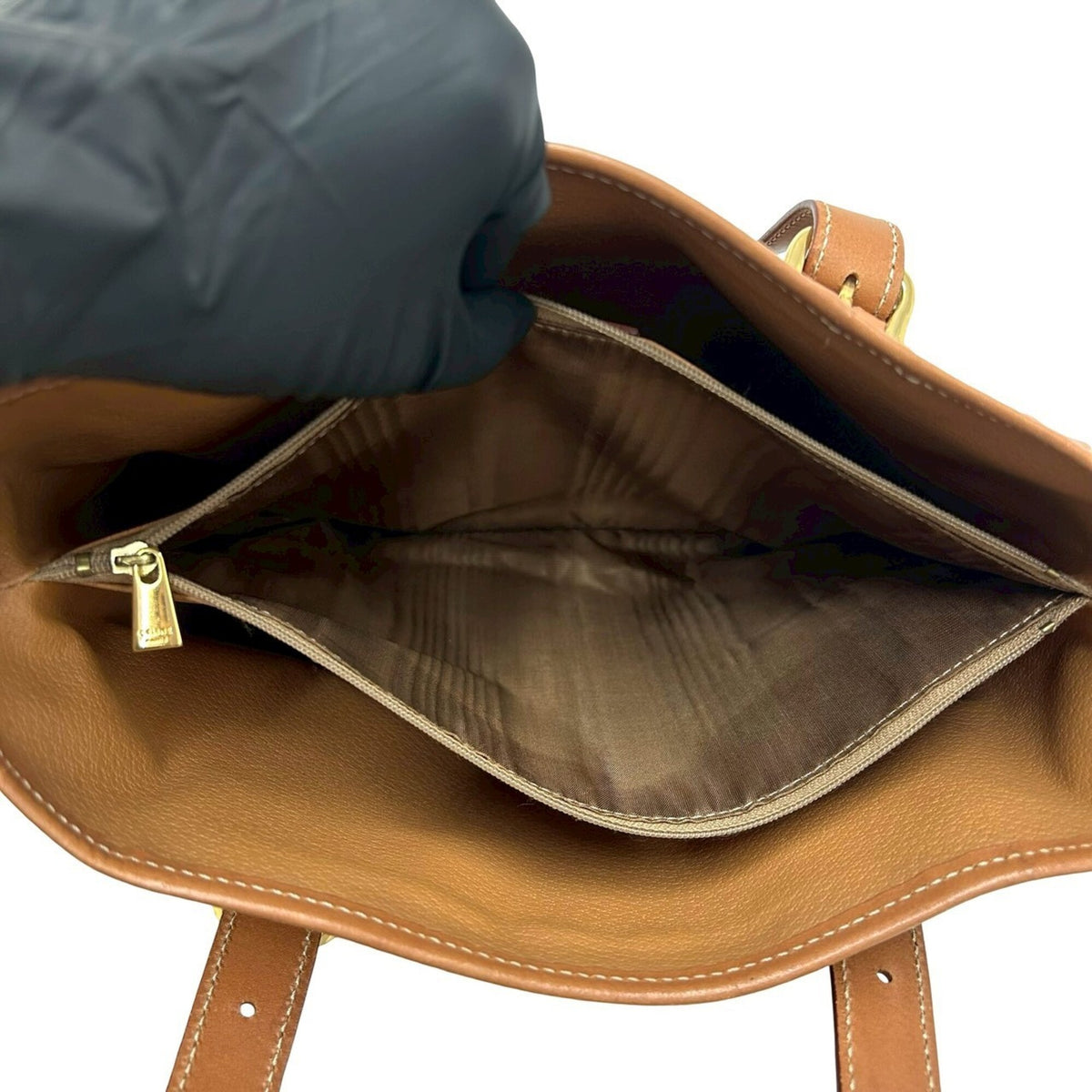 Celine Beige Brown Leather Pvc Handbag Tote Bag (Pre-Owned)
