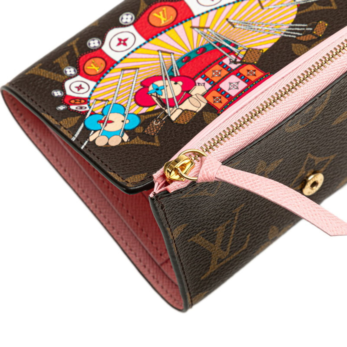 Louis Vuitton Brown Rose Ballerine Pvc Leather Wallet (Tri-Fold) (Pre-Owned)