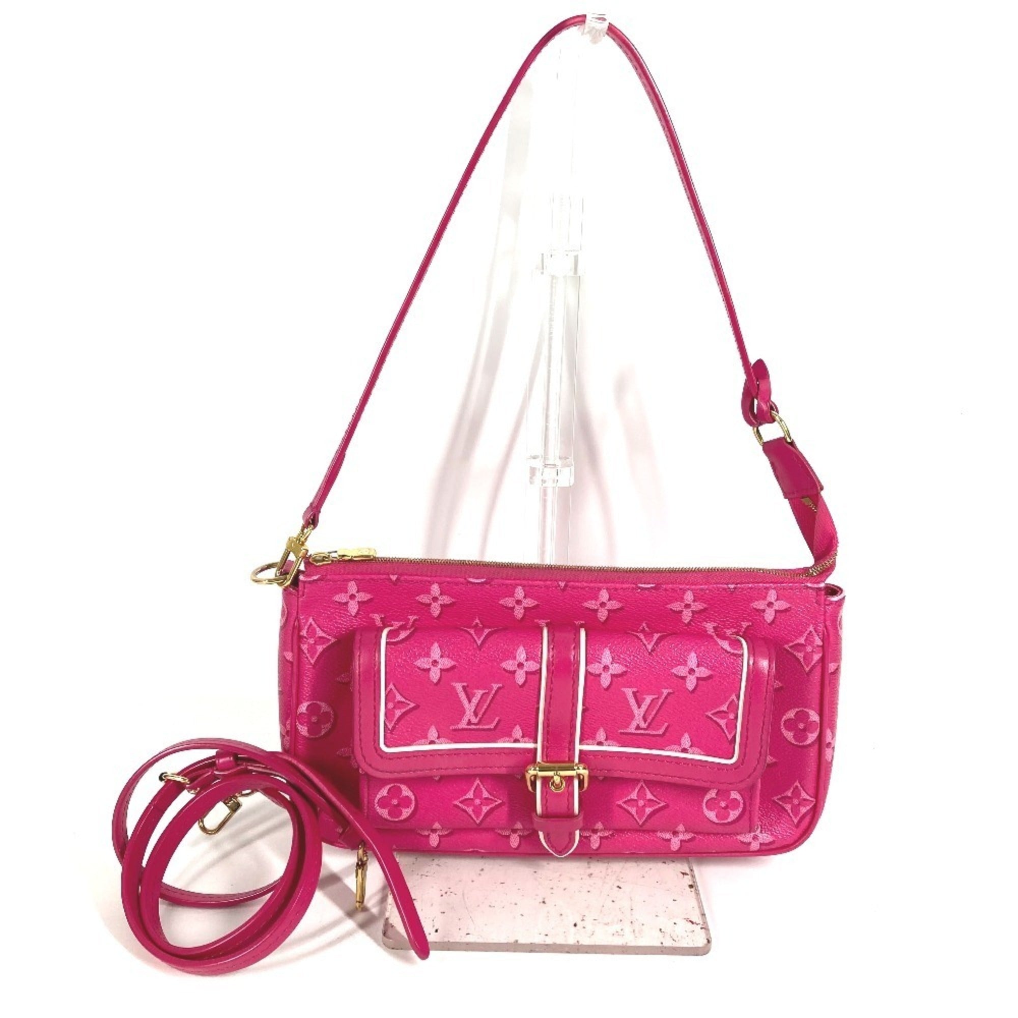 Louis Vuitton Fuchsia Pink Monogram Handbag Pochette Shoulder Bag (Pre-Owned)