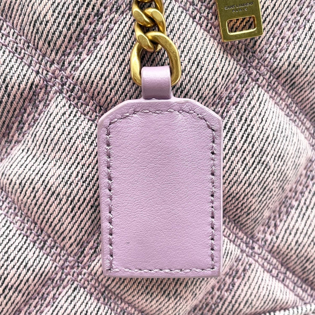 Yves Saint Laurent Purple Denim Shoulder Bag Vanity Bag (Pre-Owned)