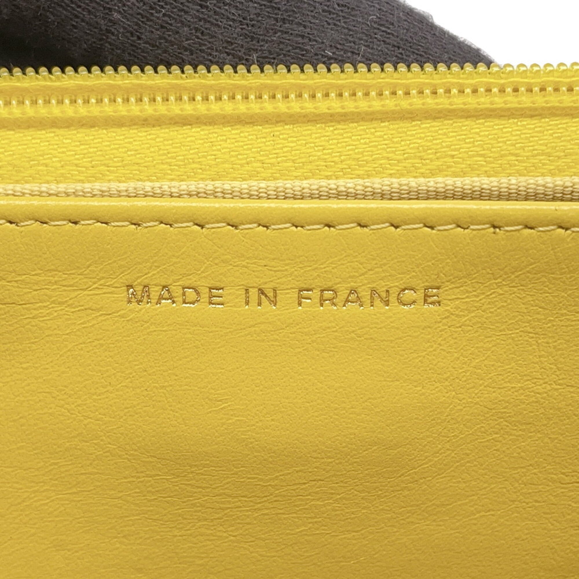 Chanel Yellow Grained Calfskin Chain/Shoulder Wallet (Pre-Owned)