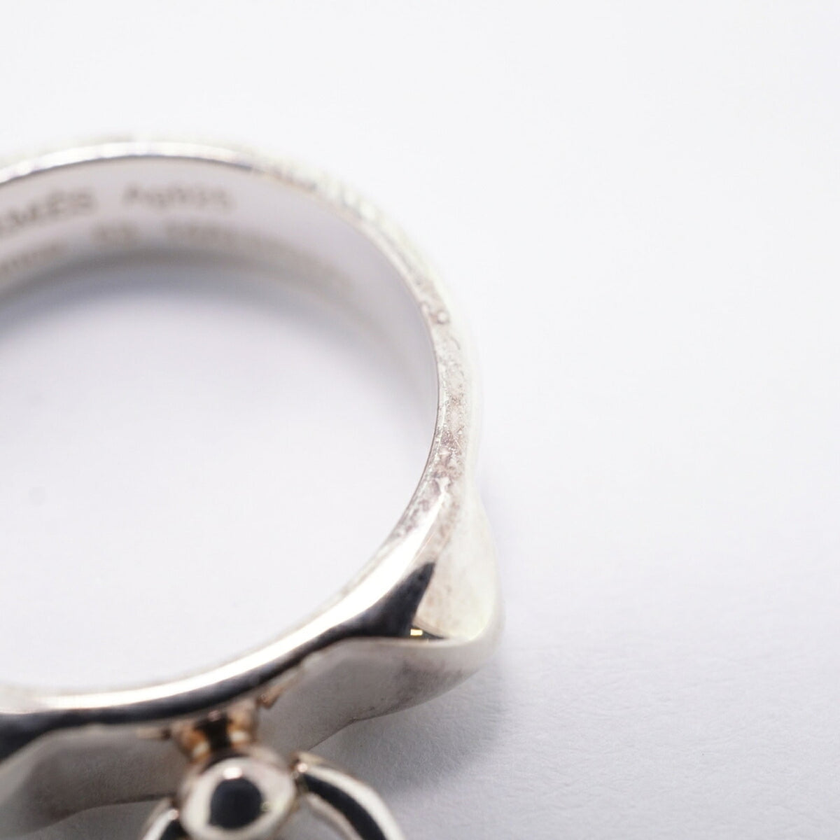 Hermes Silver 925 Band Ring (Pre-Owned)