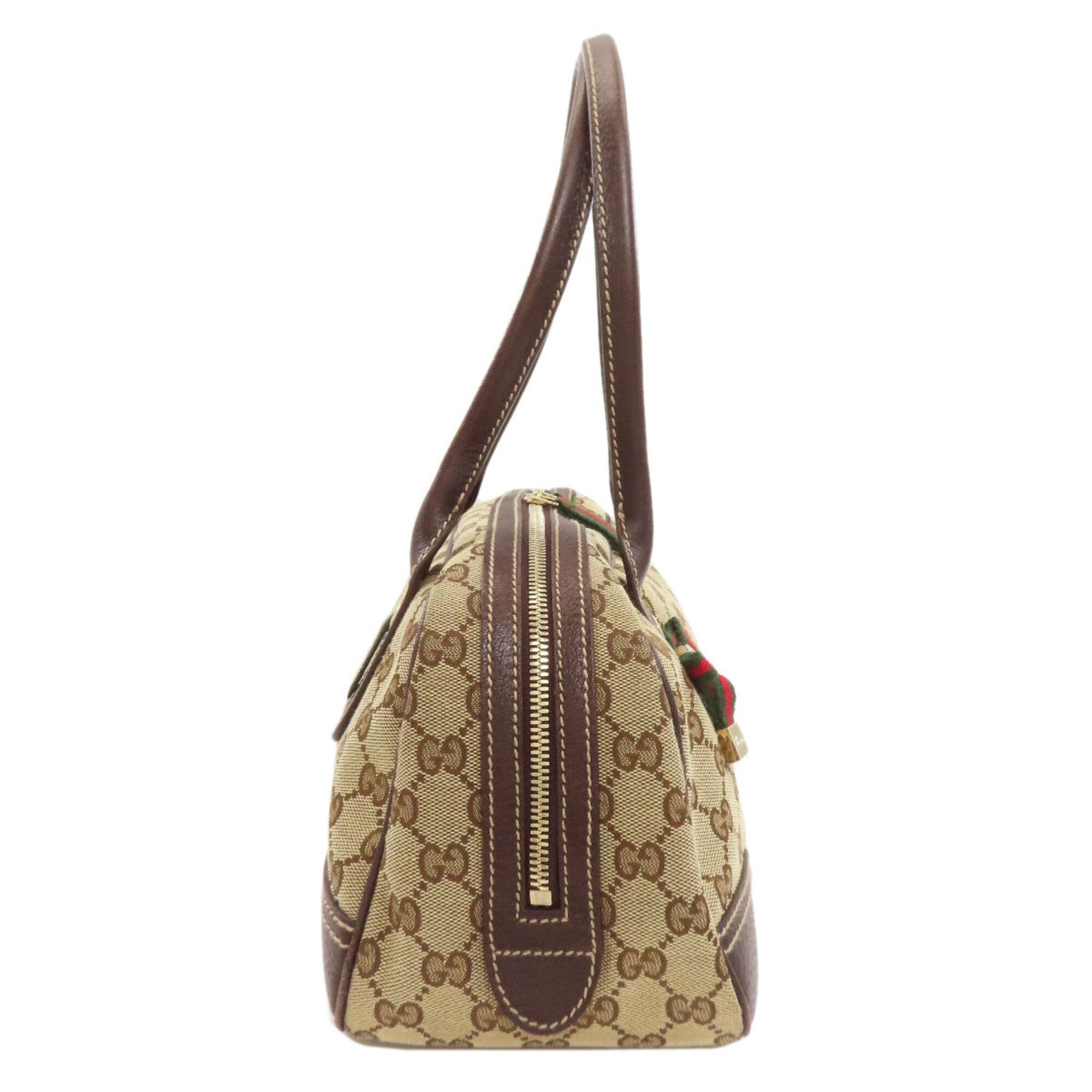 Gucci Brown Canvas Boston Bag Tote Bag (Pre-Owned)