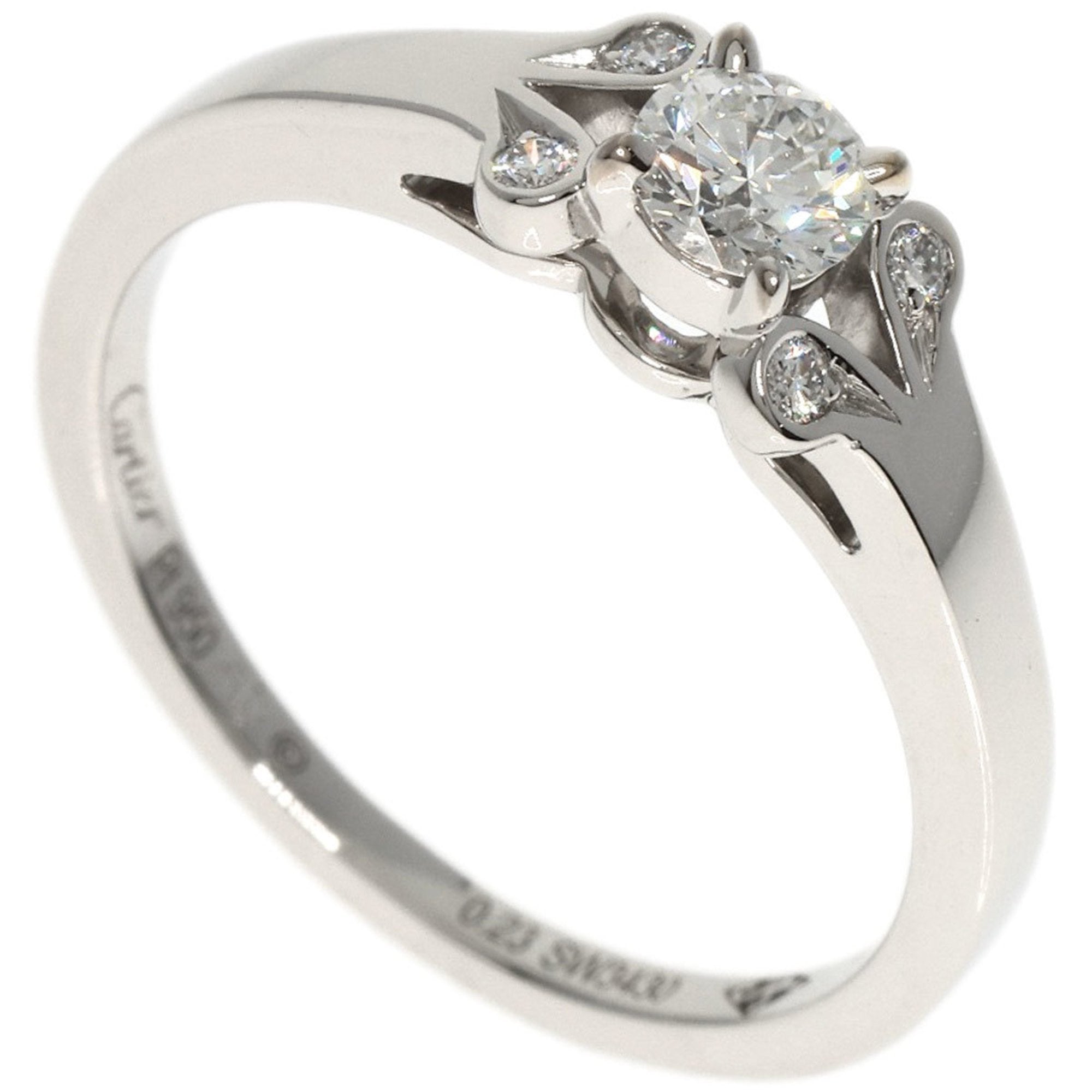Cartier Silver Platinum 950 Band Ring (Pre-Owned)