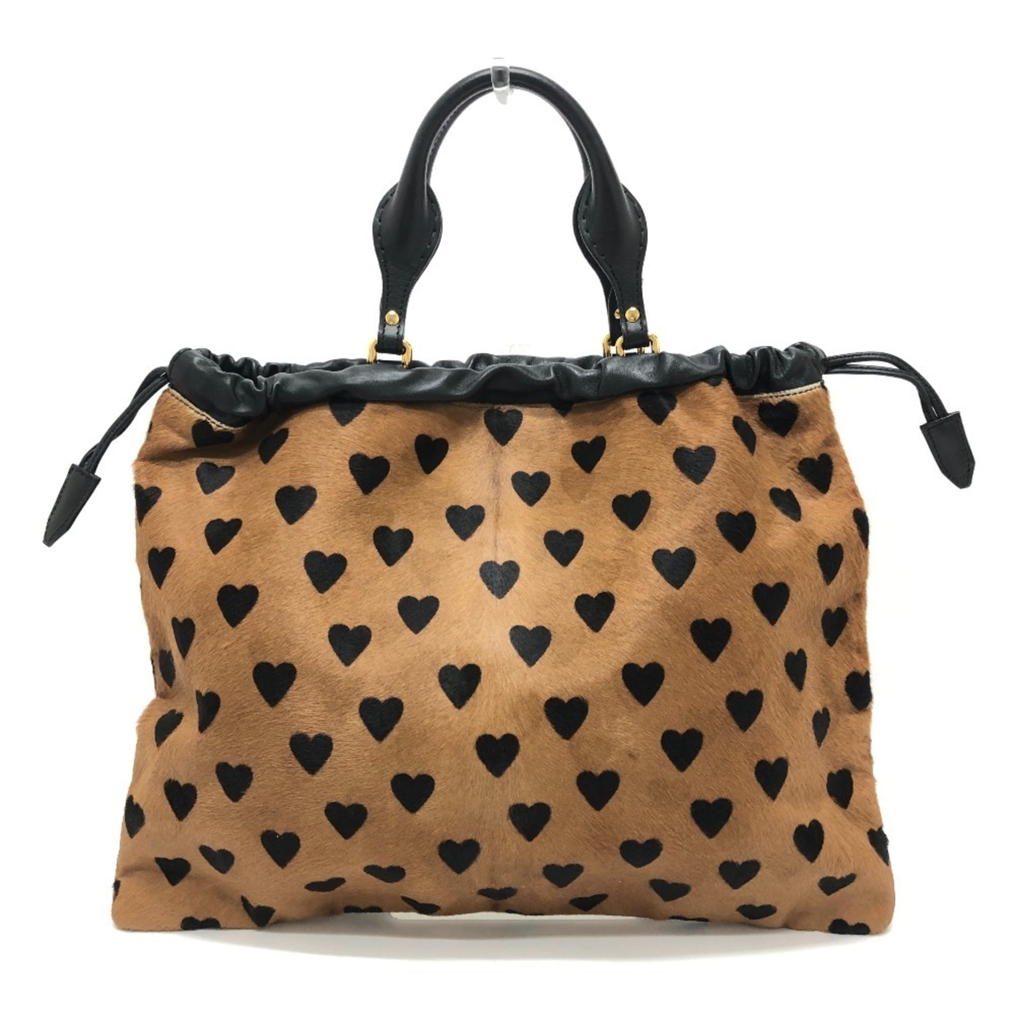 Burberry Black Brown Leather Handbag Tote Bag (Pre-Owned)