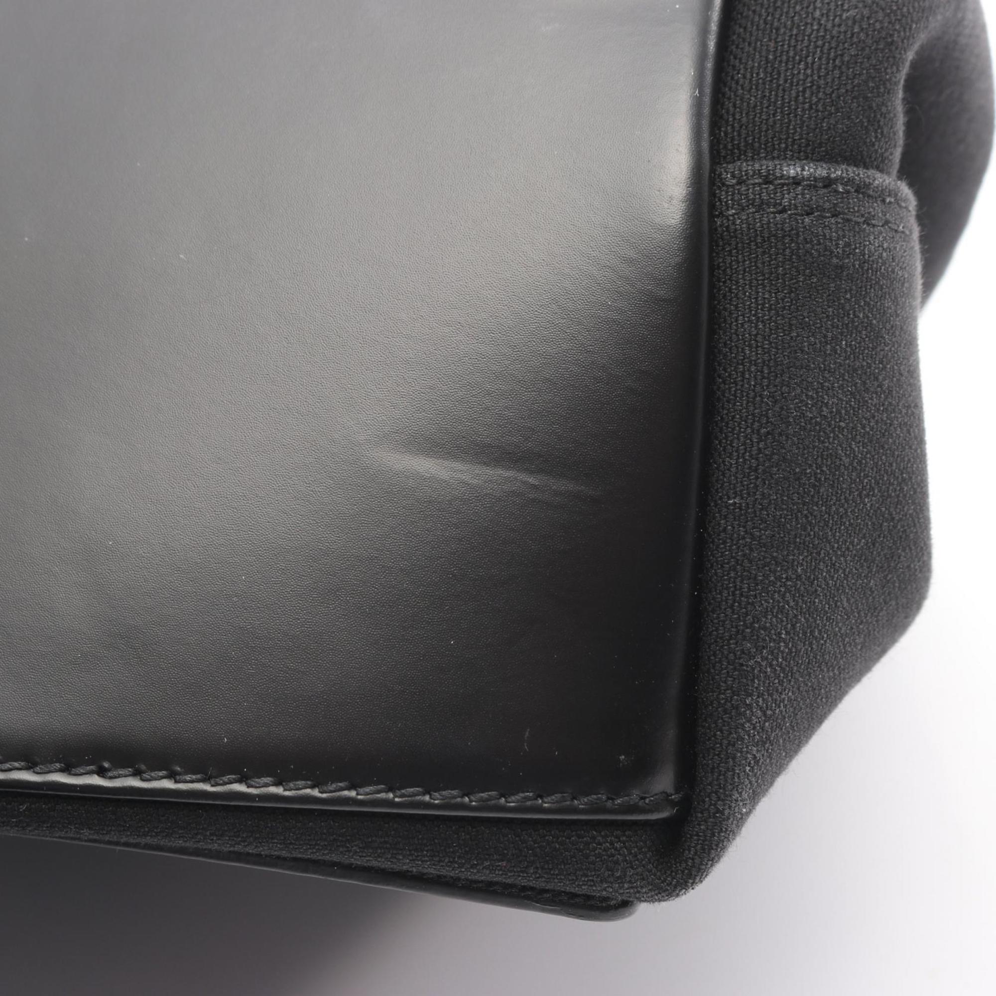 Balenciaga Black Canvas Leather Handbag Tote Bag (Pre-Owned)