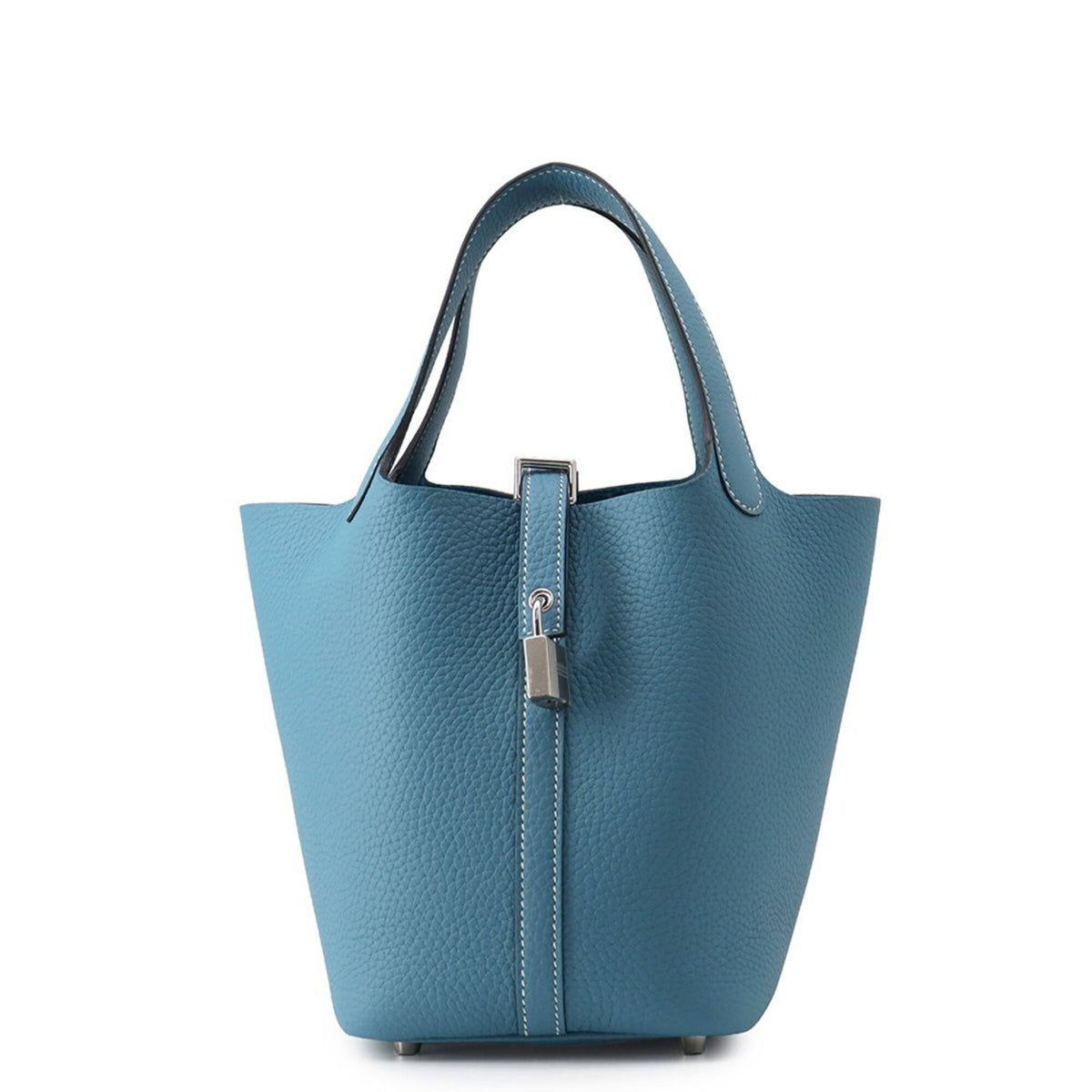 Hermes Blue Taurillon Clemence Leather Tote Bag (Pre-Owned)