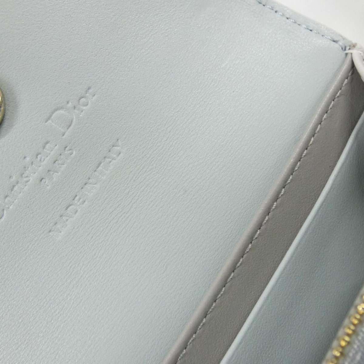 Christian Dior Gray Leather Wallet (Bi-Fold) (Pre-Owned)