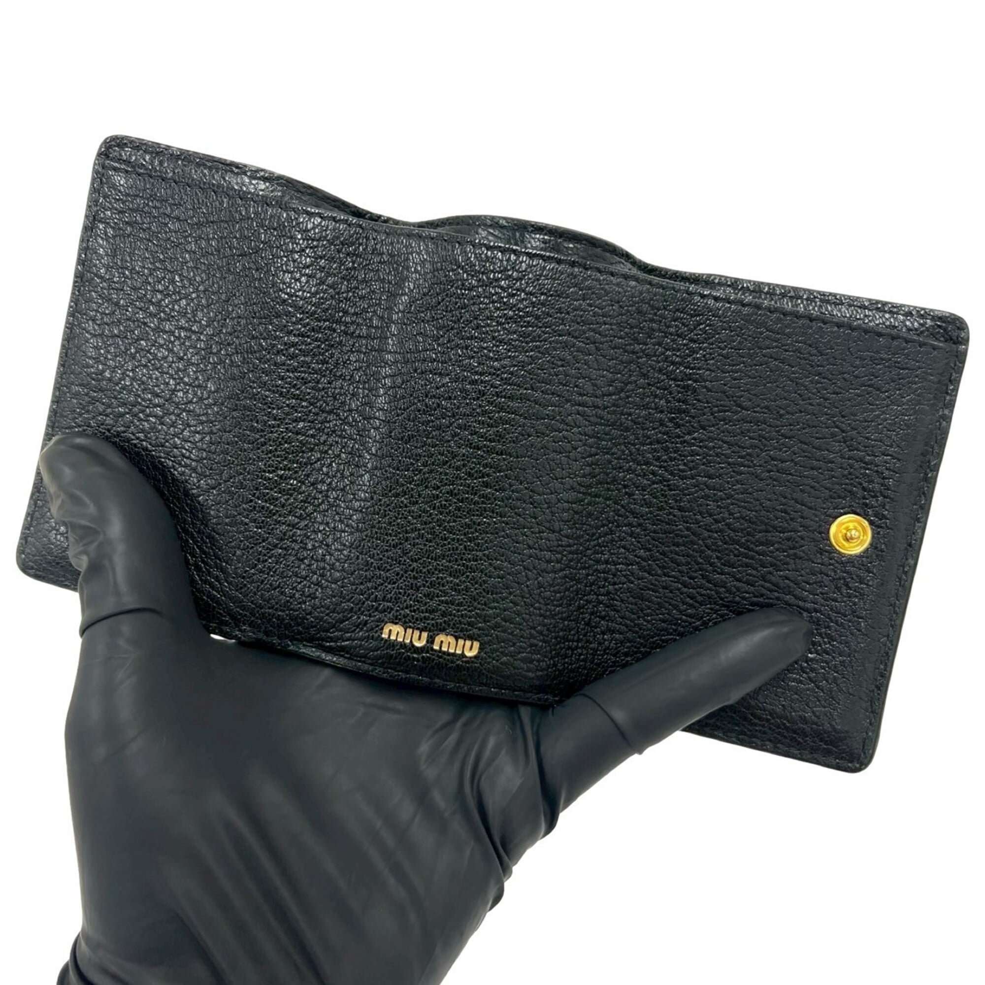 Miu Miu Black Leather Wallet (Tri-Fold) (Pre-Owned)