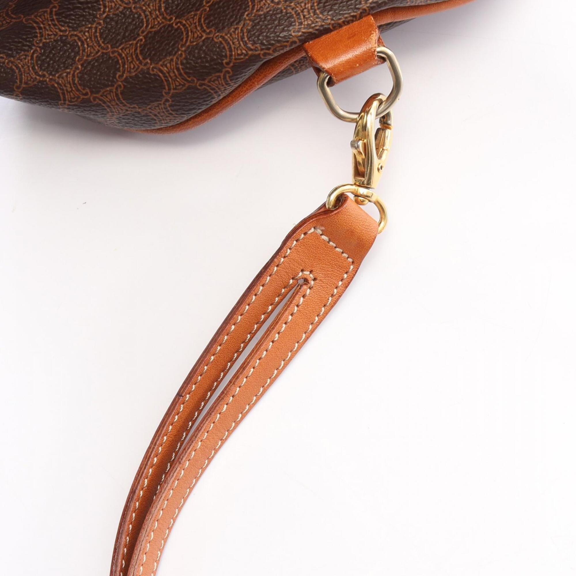 Celine Macadam Brown Coated Canvas Backpack Handbag (Pre-Owned)