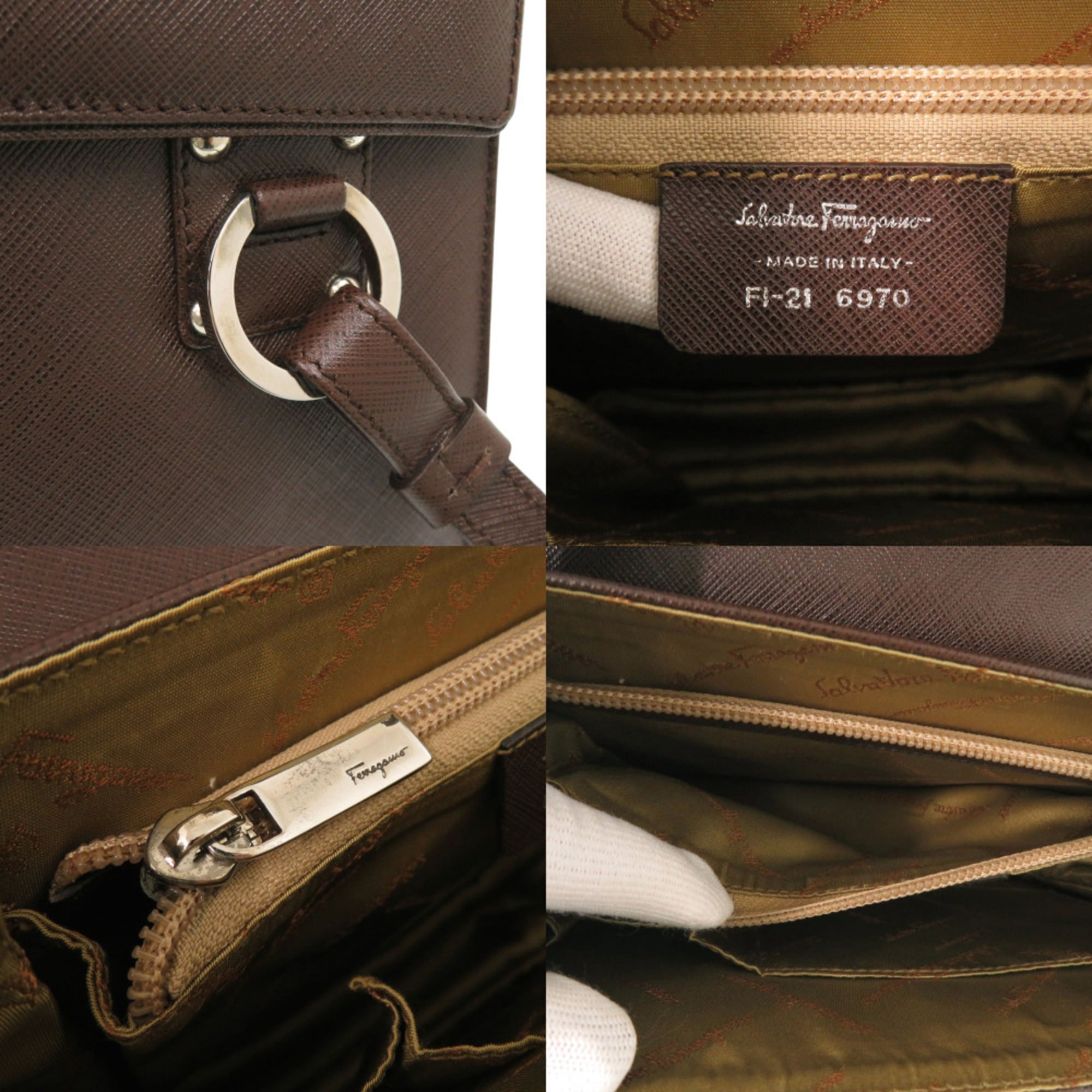 Salvatore Ferragamo Brown Leather Handbag (Pre-Owned)