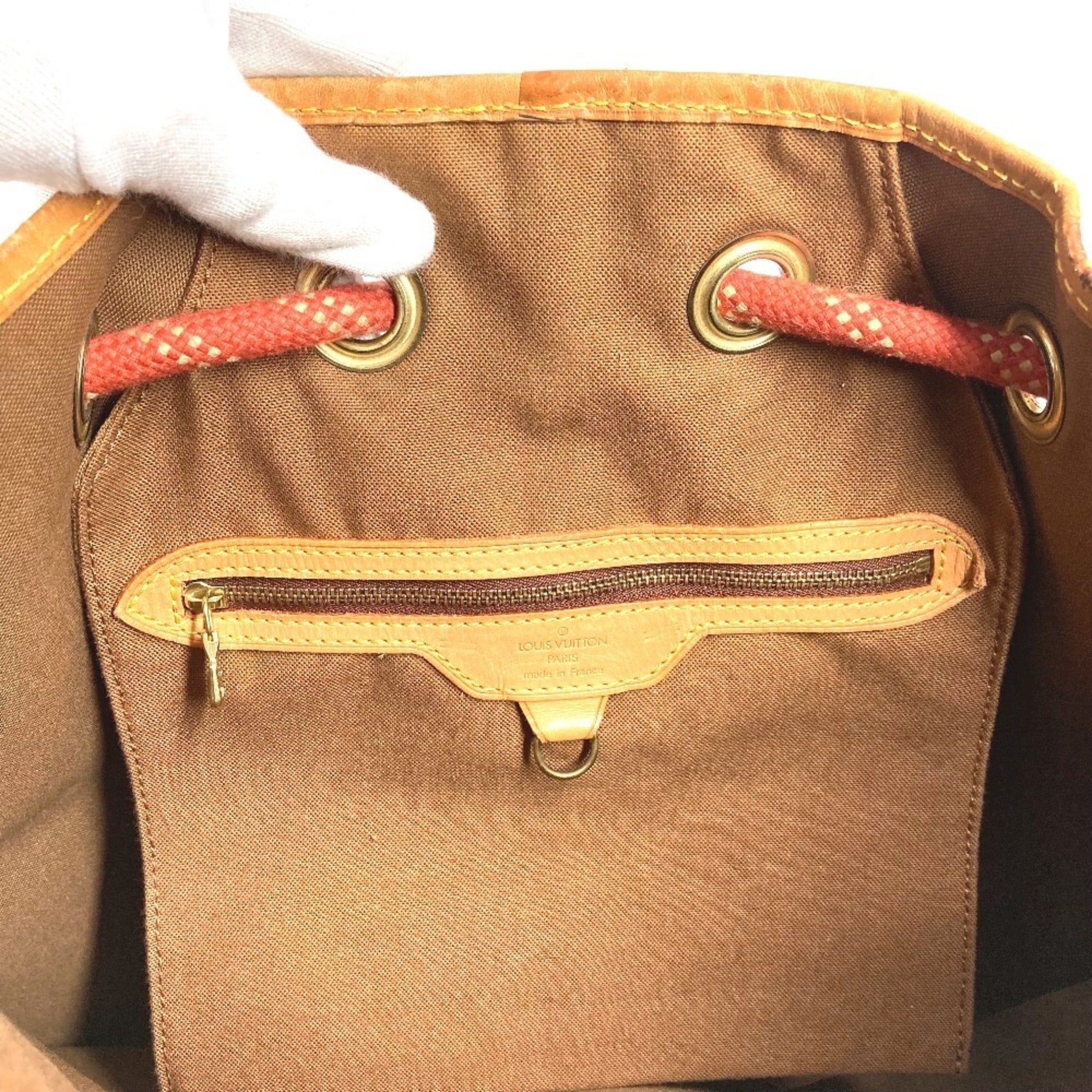 Louis Vuitton Orange Leather Canvas Shoulder Bag (Pre-Owned)