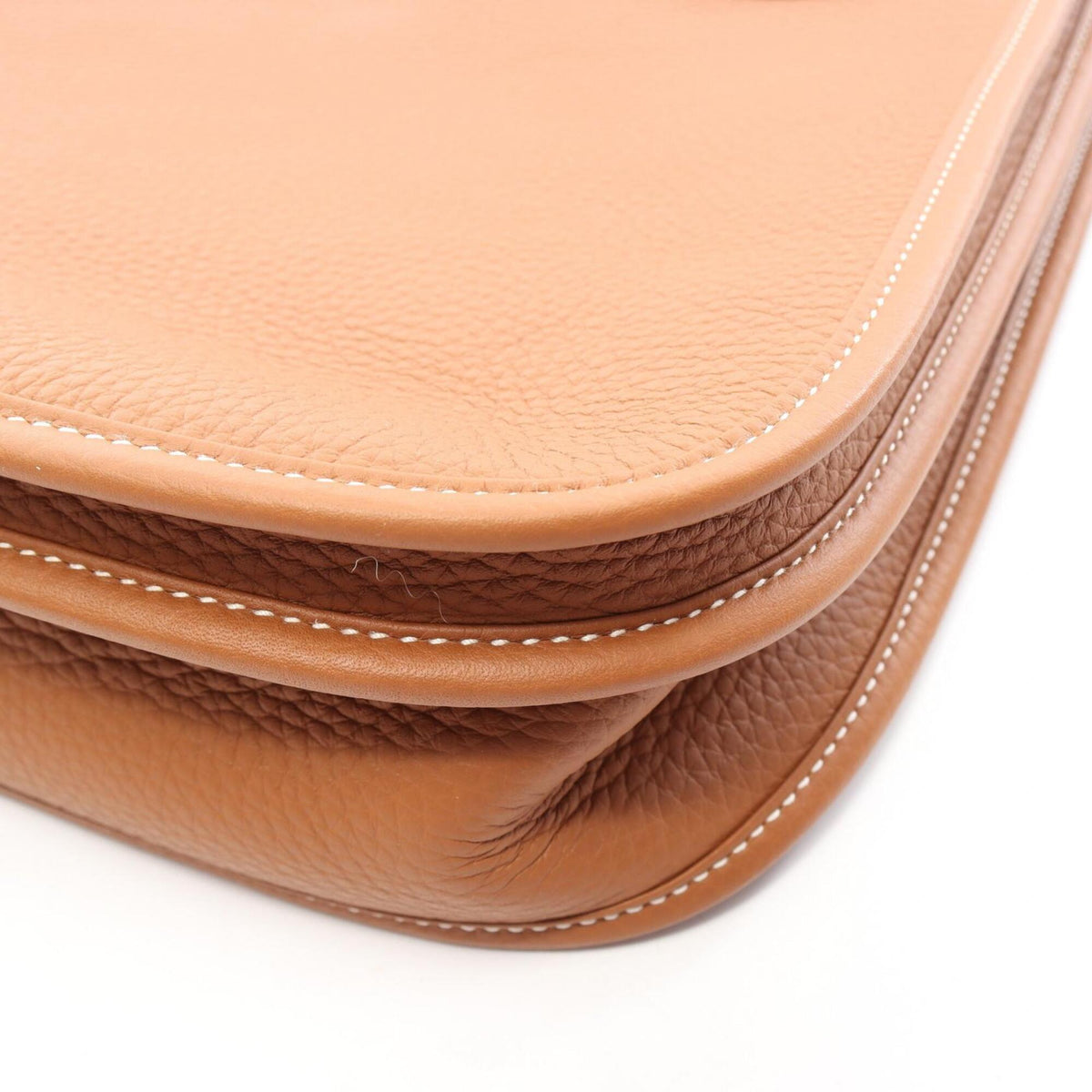Hermes Brown Gold Taurillon Clemence Leather Leather Handbag Shoulder Bag (Pre-Owned)
