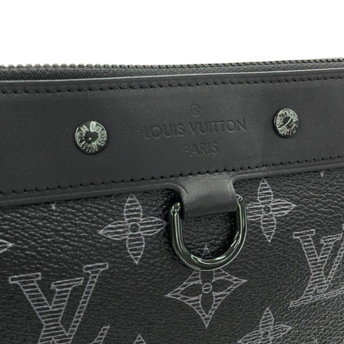 Louis Vuitton Black Coated Canvas Leather Handbag Pochette (Pre-Owned)