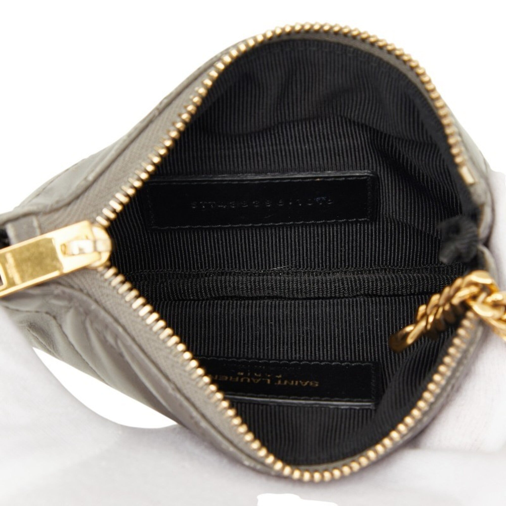 Saint Laurent Gray Leather Long Wallet (Bi-Fold) (Pre-Owned)