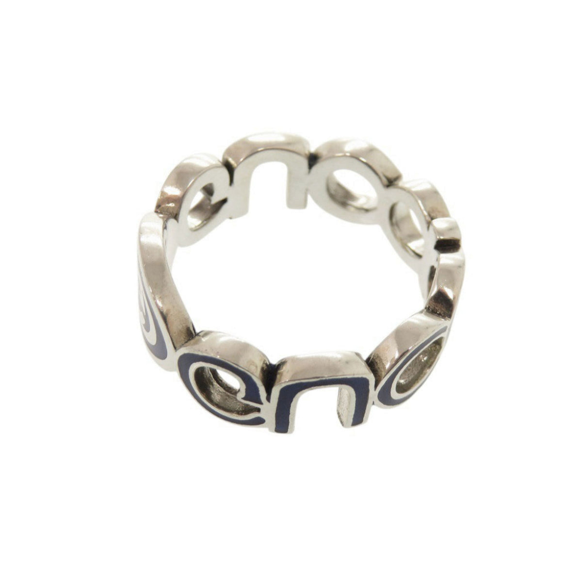 Gucci Silver Blue Silver 925 Band Ring (Pre-Owned)