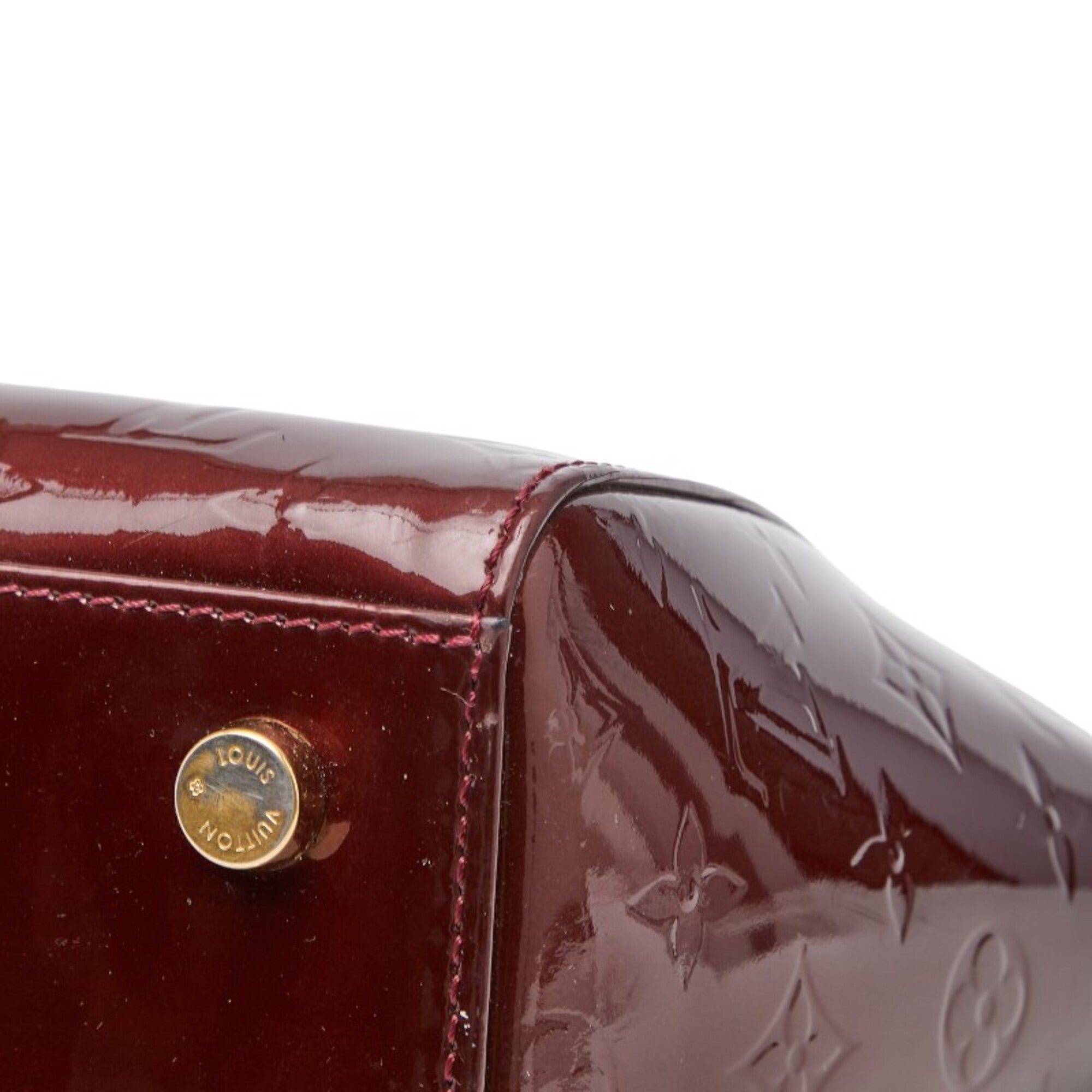 Louis Vuitton Red Color Rouge Rouge Fauviste Wine Patent Leather Handbag Shoulder Bag (Pre-Owned)