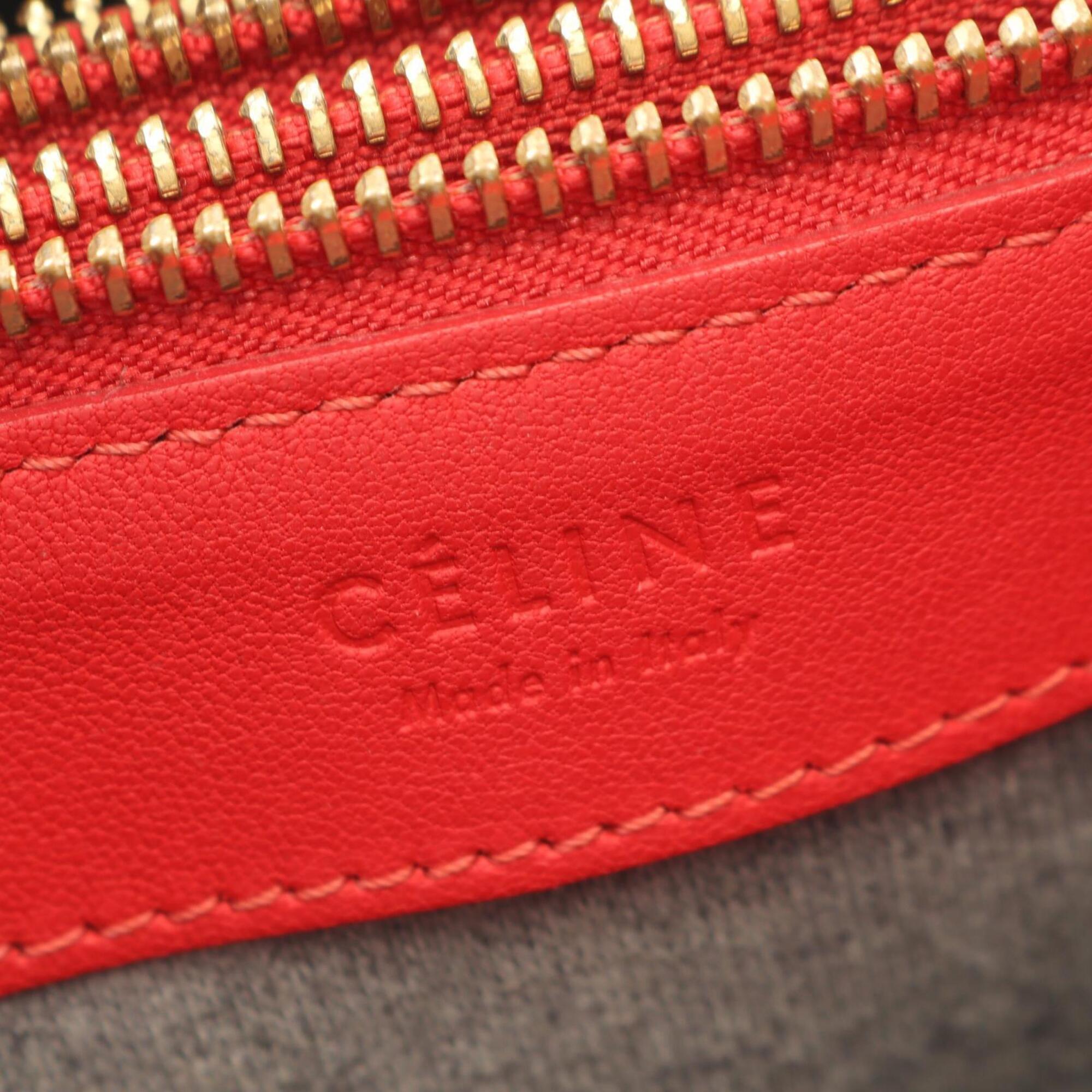 Celine Red Color Leather Handbag Shoulder Bag (Pre-Owned)