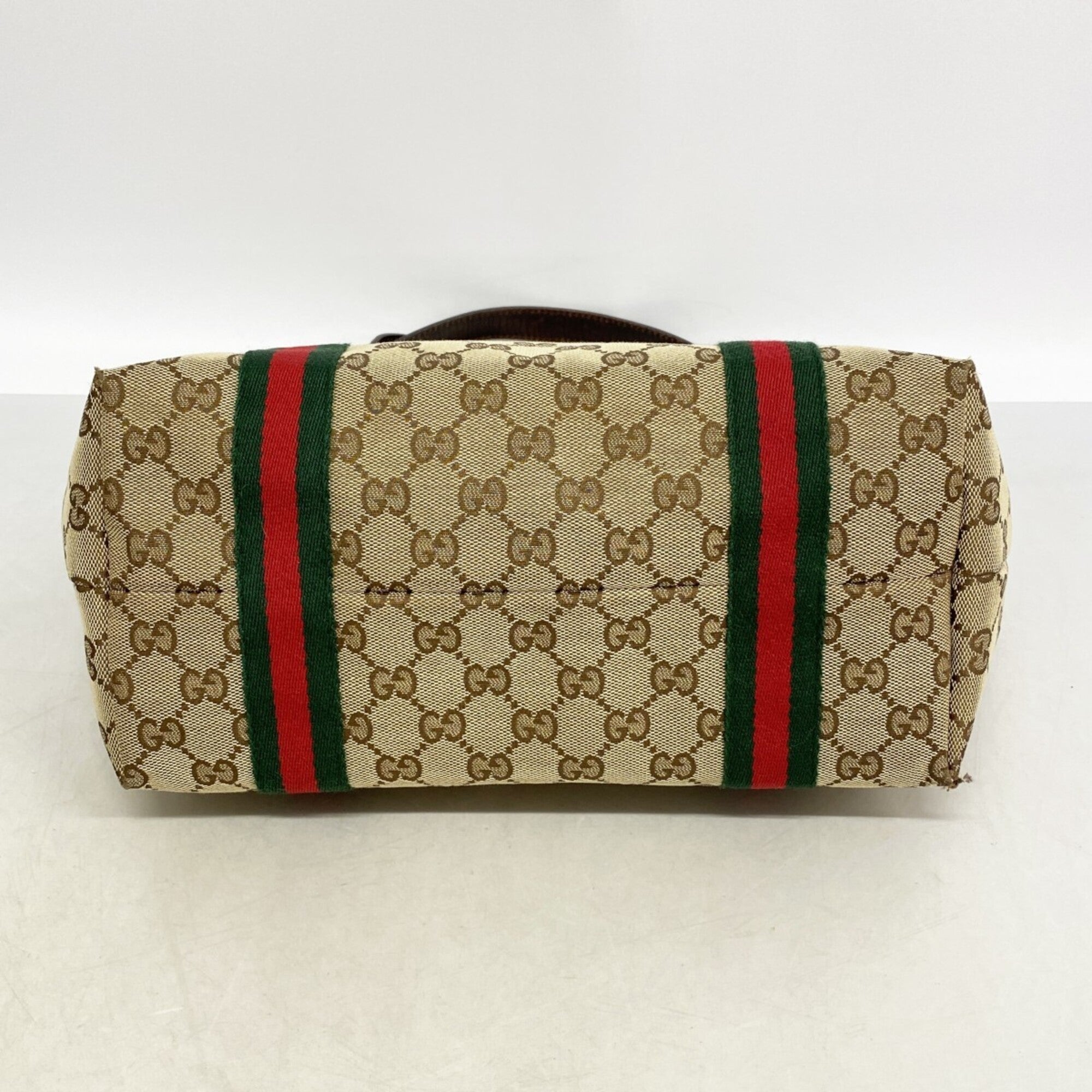 Gucci Beige Brown Canvas Tote Bag (Pre-Owned)
