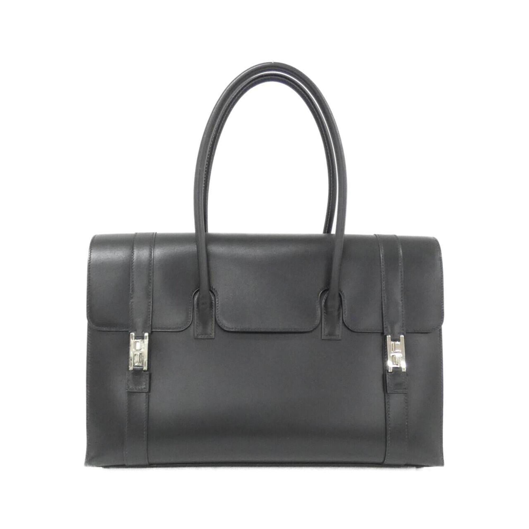 Hermes Black Box Calf Leather Handbag (Pre-Owned)