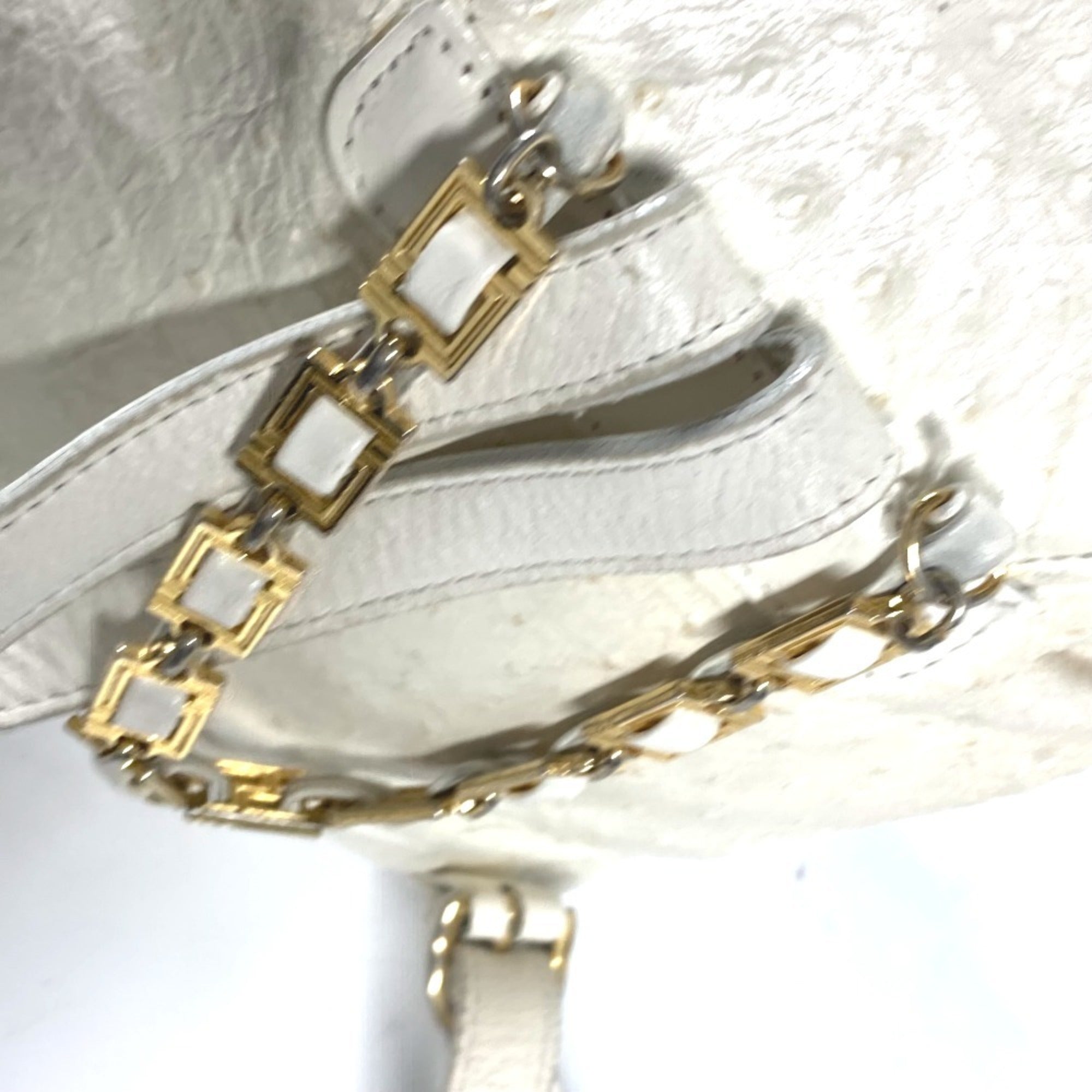 Versace Gold Ivory Leather Backpack (Pre-Owned)