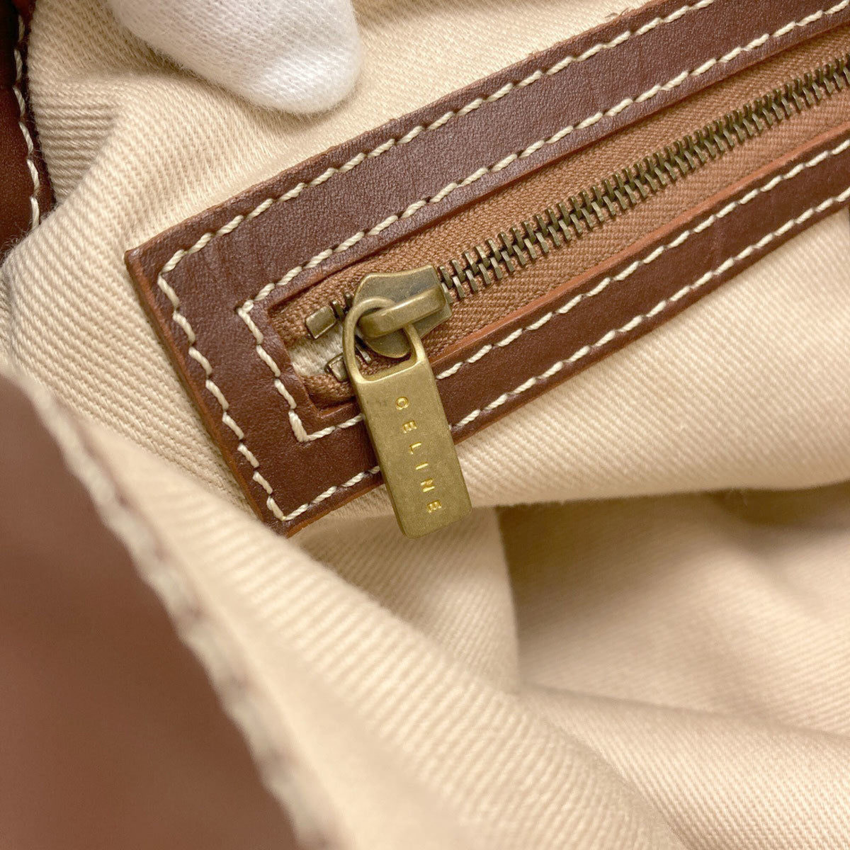 Celine Beige Brown Canvas Tote Bag (Pre-Owned)