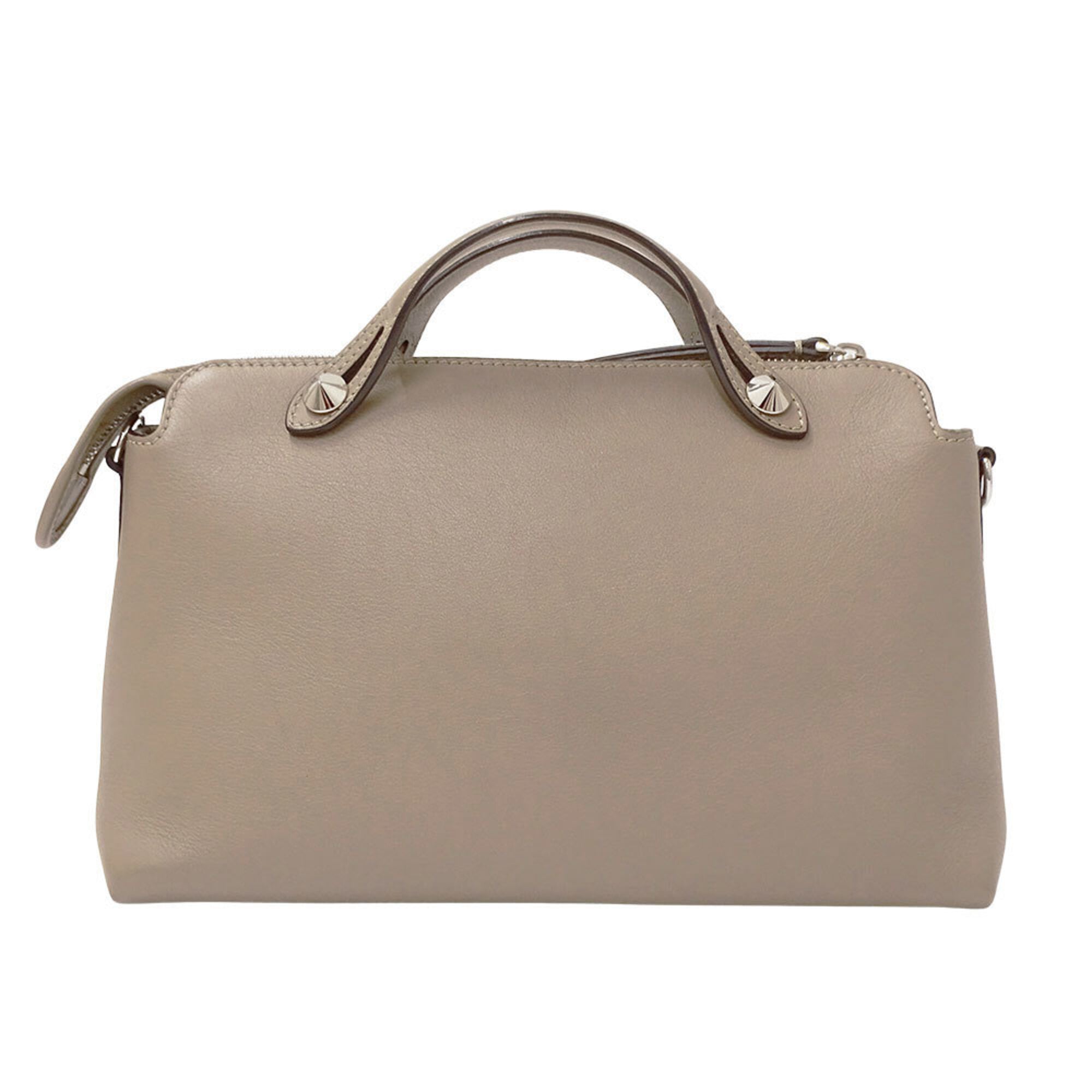 Fendi Grayish Leather Handbag Shoulder Bag (Pre-Owned)