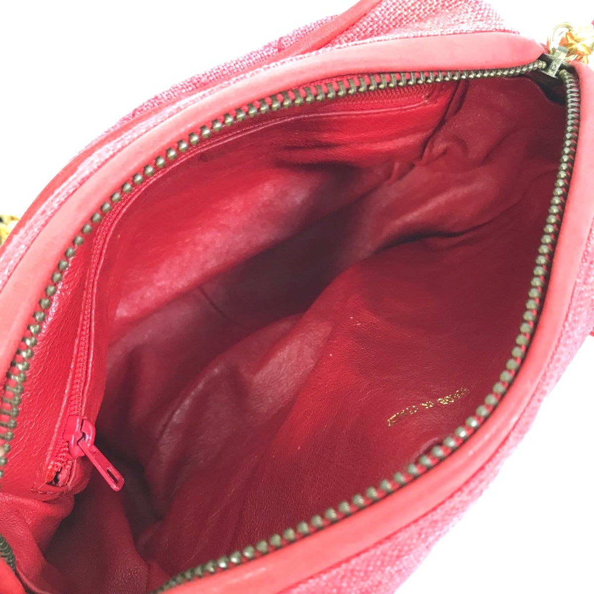 Chanel Red Cloth Shoulder Bag (Pre-Owned)