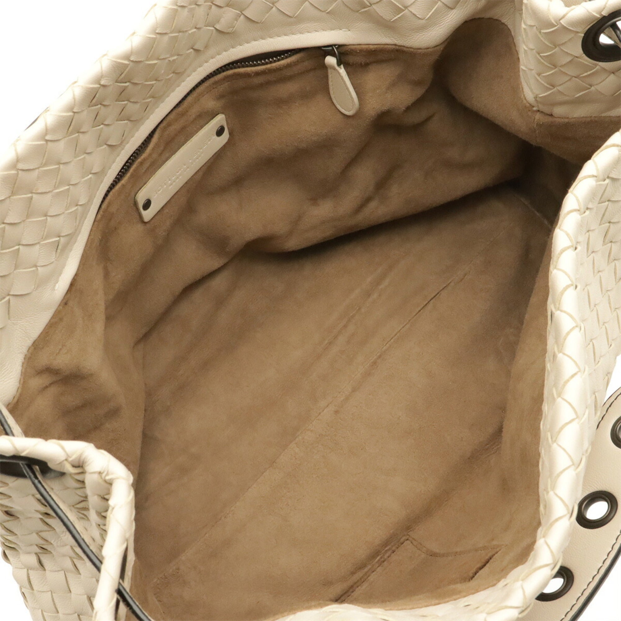 Bottega Veneta Ivory Intrecciato Shoulder Bag Tote Bag (Pre-Owned)