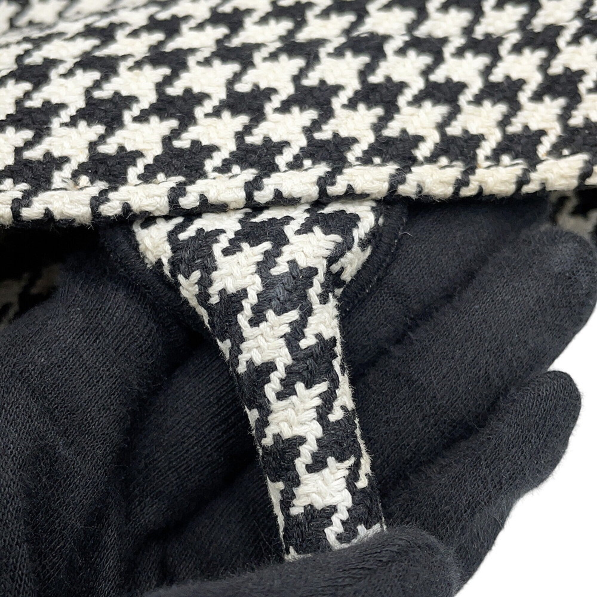 Christian Dior Black White Canvas Handbag Tote Bag (Pre-Owned)