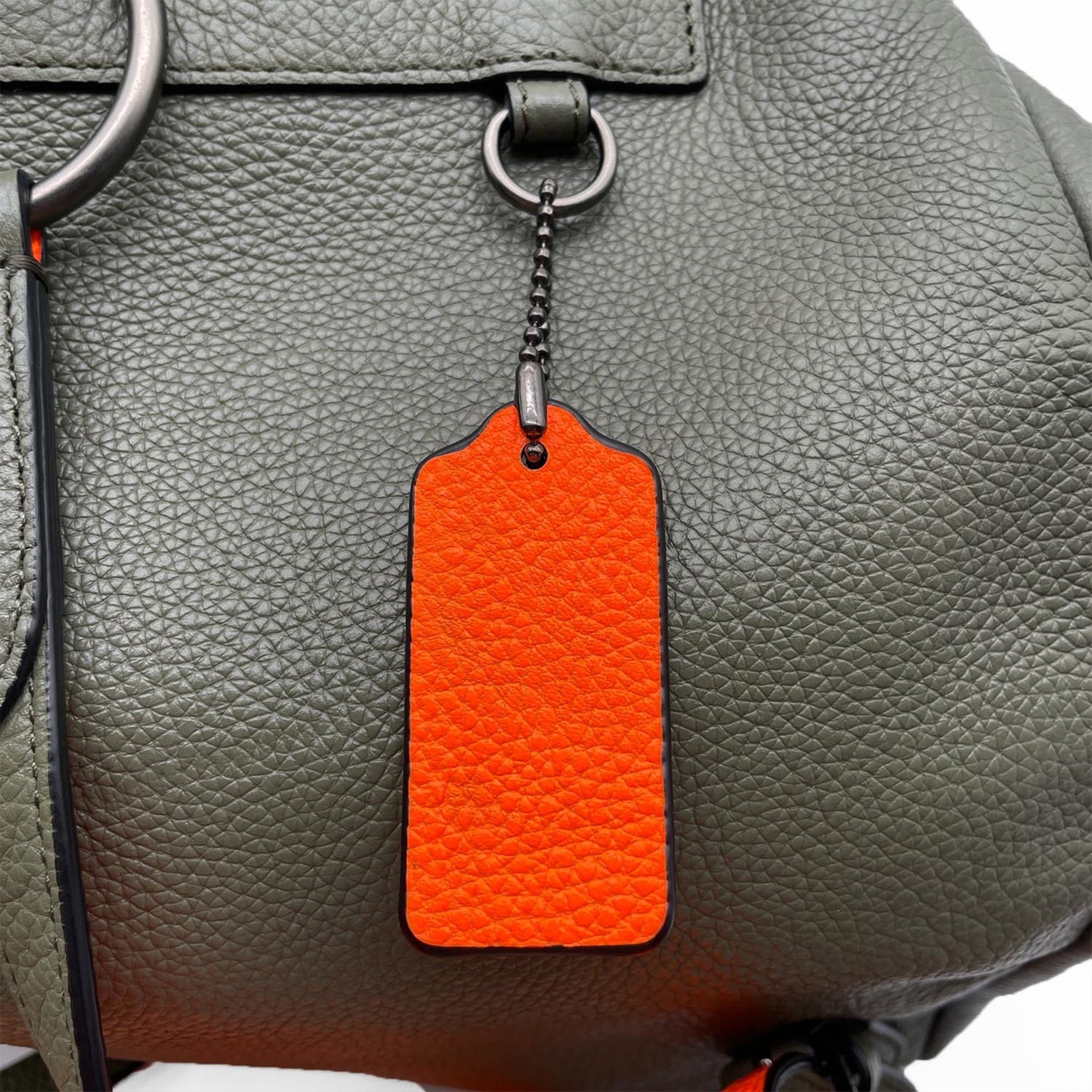 Coach Khaki Orange Leather Backpack (Pre-Owned)