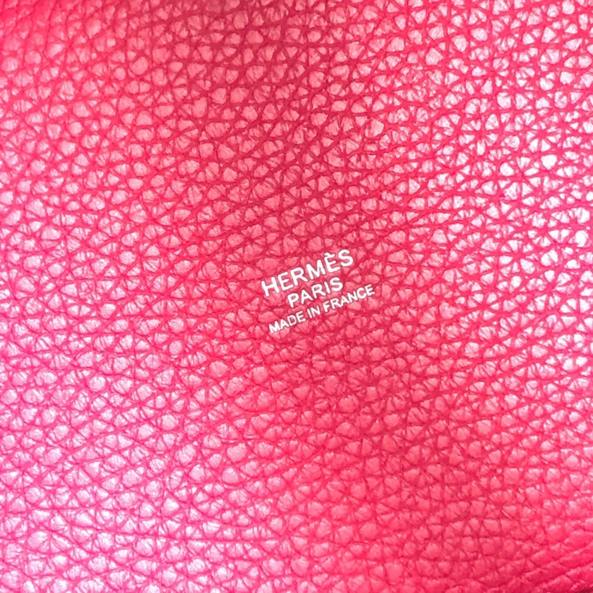 Hermes Pink Taurillon Clemence Leather Handbag (Pre-Owned)