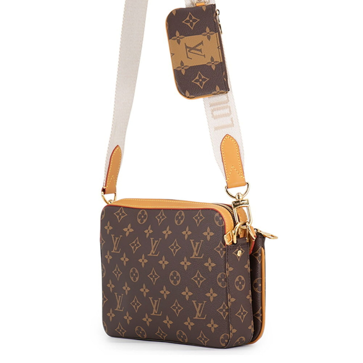 Louis Vuitton Brown Monogram Monogram Handbag Pouch Shoulder Bag (Pre-Owned)